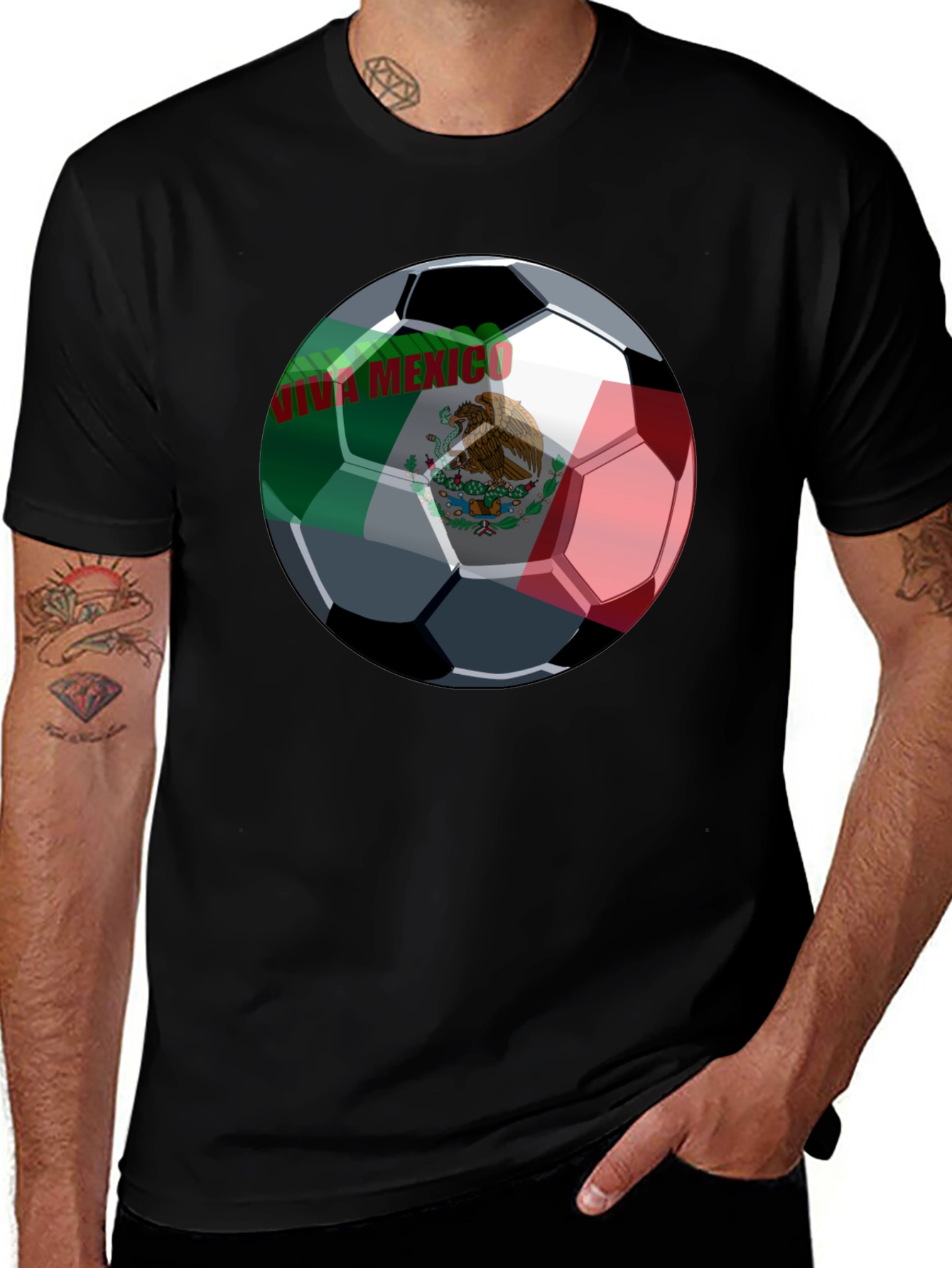 Variant 8 of Viva Mexico Soccer Ball Graphic T-Shirt