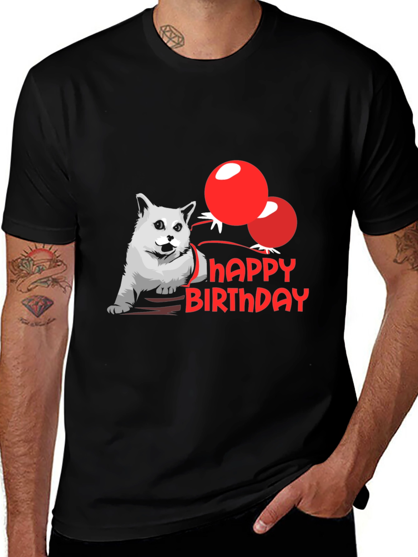 Variant 8 of Cat Birthday T-Shirt - Cute Graphic Tee