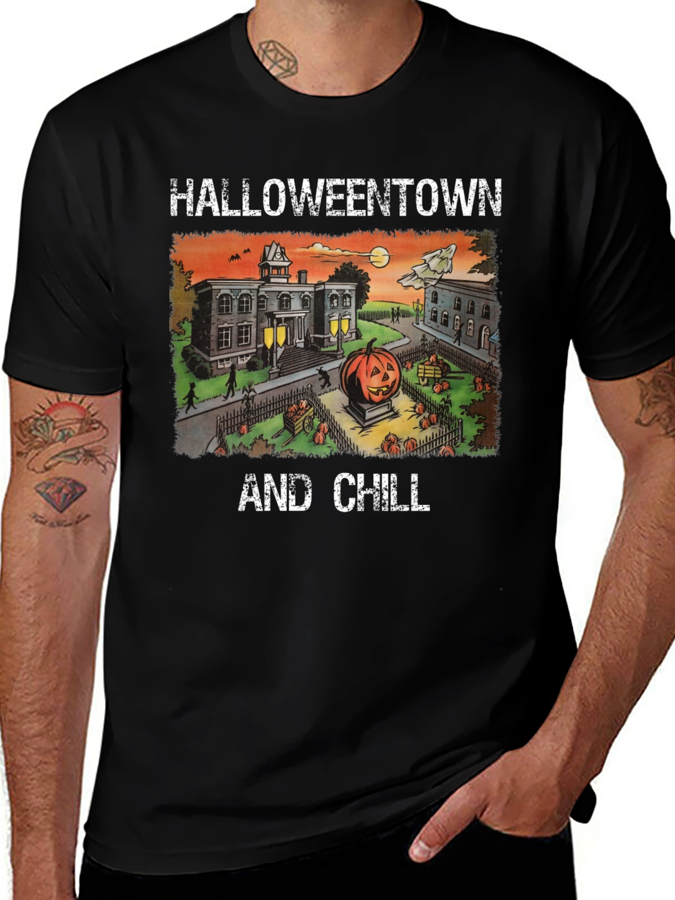 Halloweentown And Chill Black T-Shirt