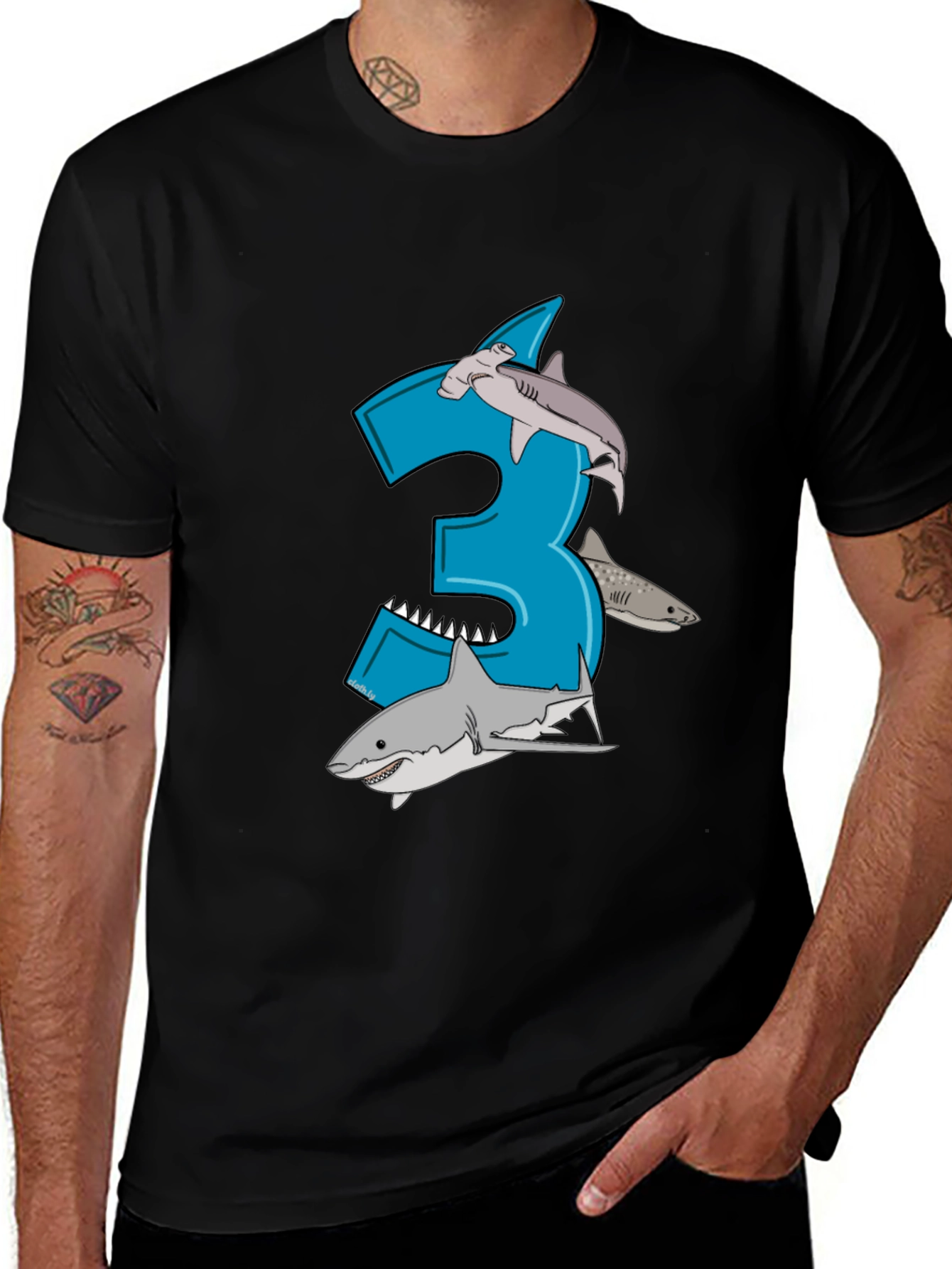 Variant 27 of Shark Birthday Number 3 T-Shirt