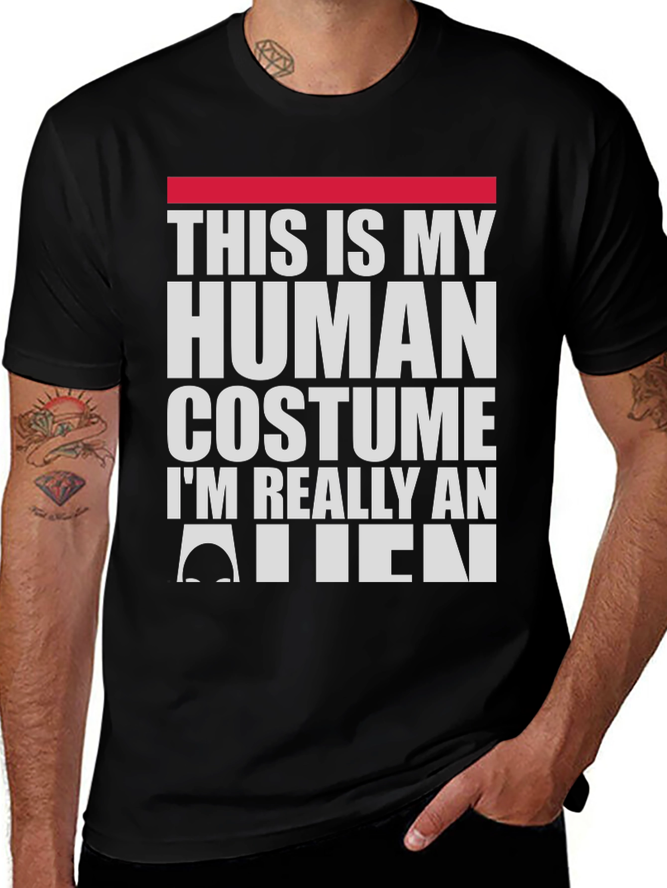 Variant 19 of Human Costume Alien Graphic Novelty T-Shirt