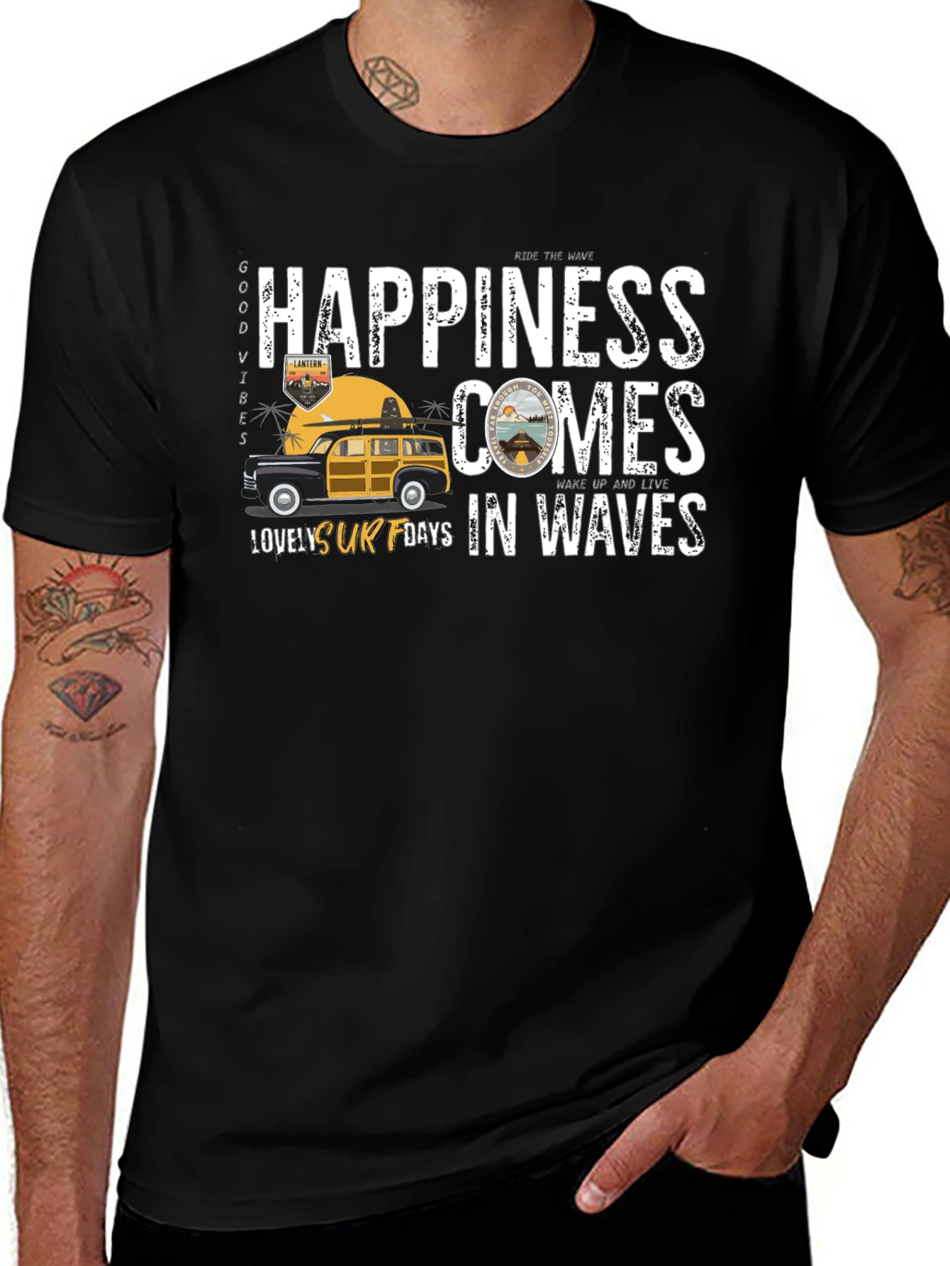 Variant 12 of Happiness Comes in Waves T-Shirt, Surf Days Tee