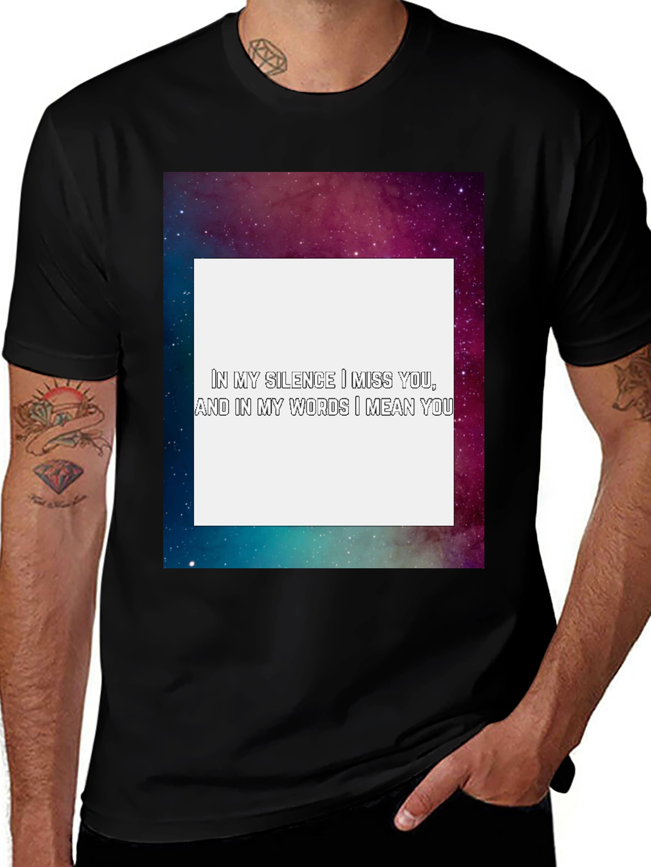 Variant 22 of Galaxy Print T-Shirt - In My Silence, I Miss You