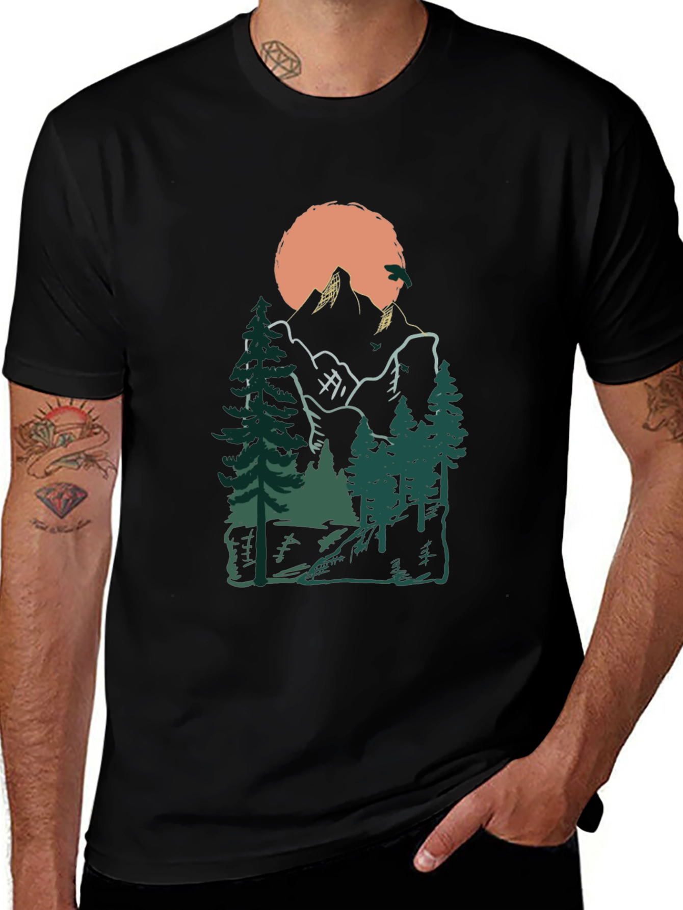 Variant 19 of Mountain Sunset Graphic Tee - Nature Lover's Shirt