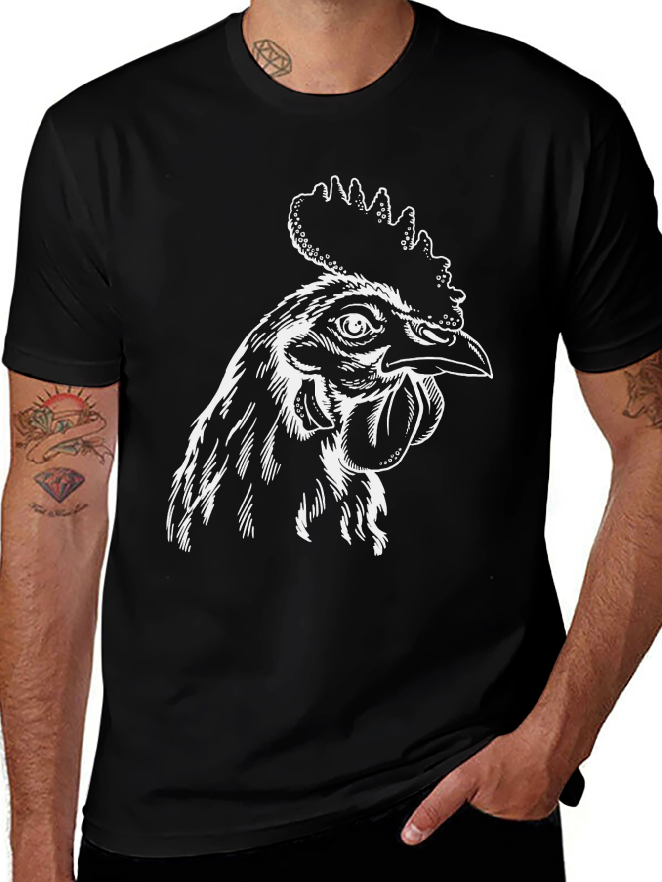 Variant 21 of Rooster Graphic T-Shirt - Black