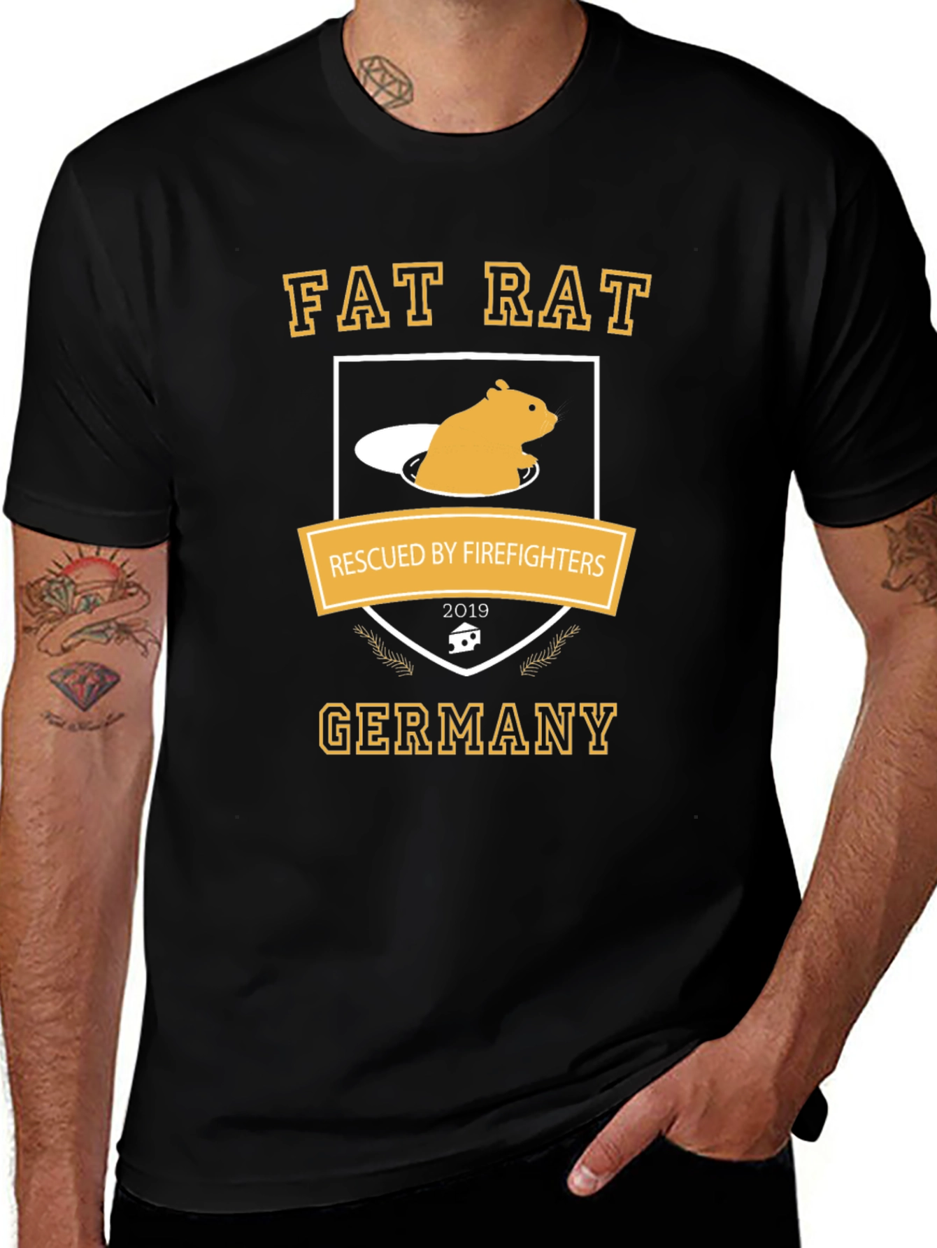 Variant 2 of Fat Rat Rescued by Firefighters Graphic Tee