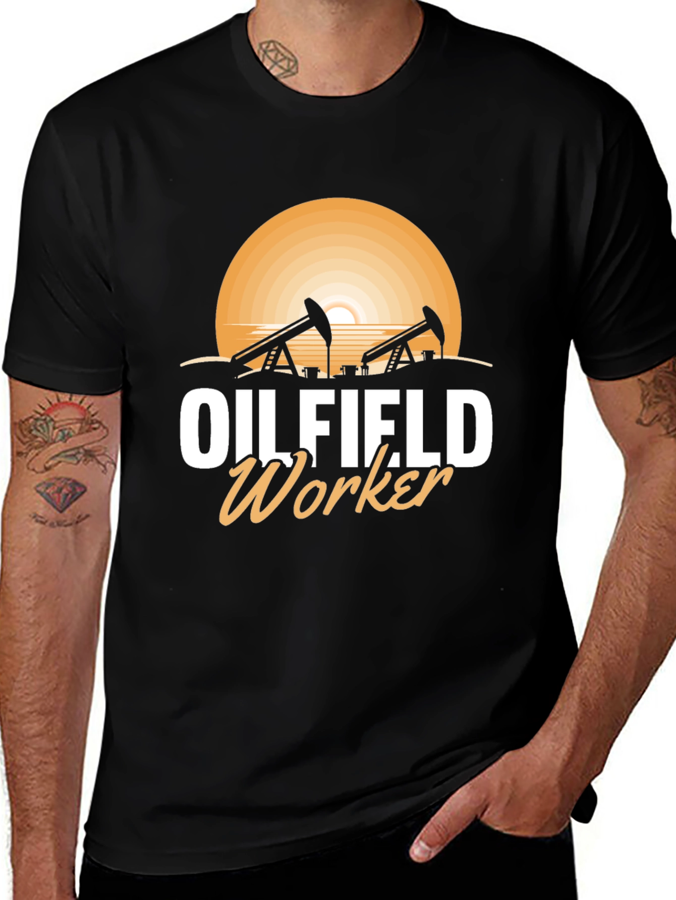 Variant 27 of Oilfield Worker T-Shirt - Black Graphic Tee