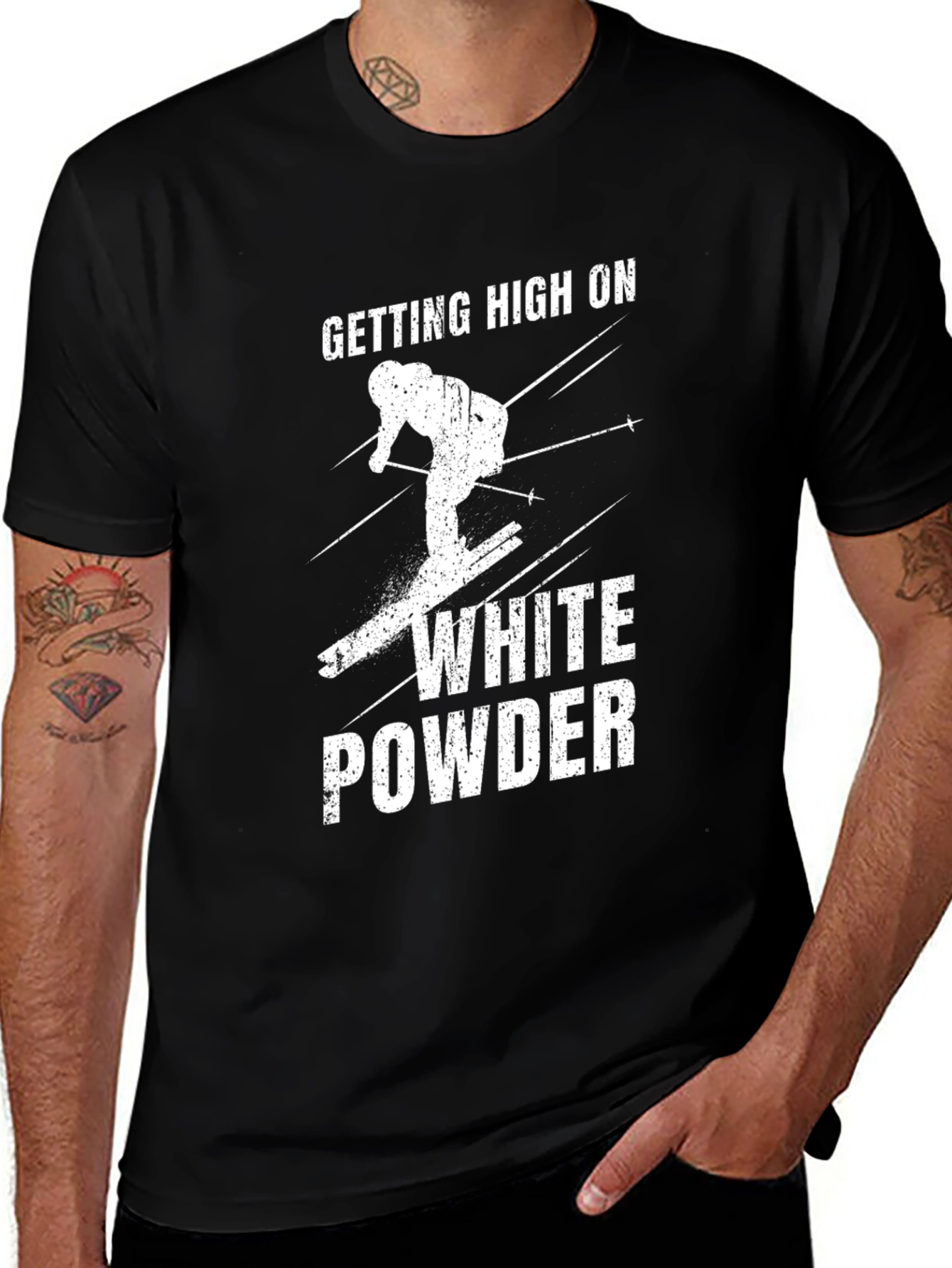 Variant 25 of Getting High on White Powder Black T-Shirt