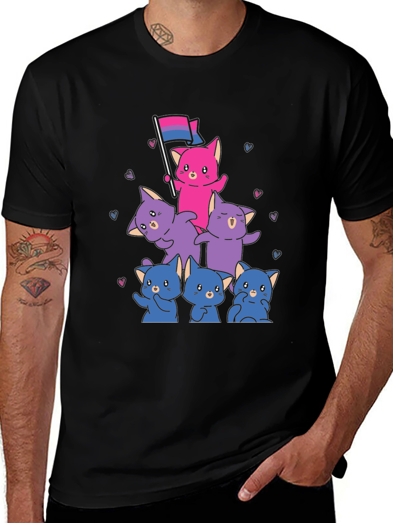 Variant 16 of Bisexual Pride Cats T-Shirt