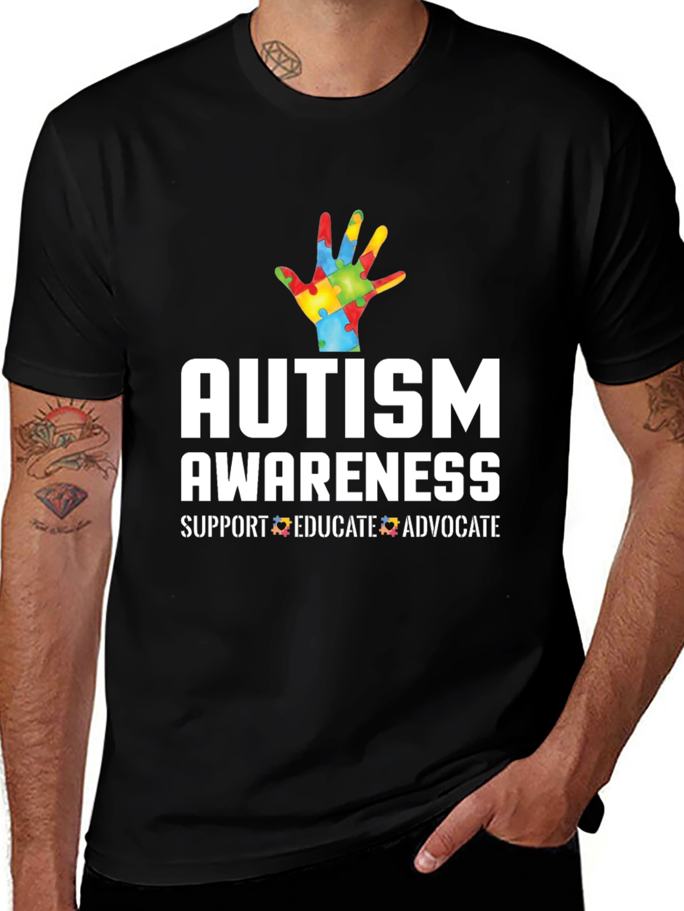 Autism Awareness T-Shirt - Support, Educate, Advocate