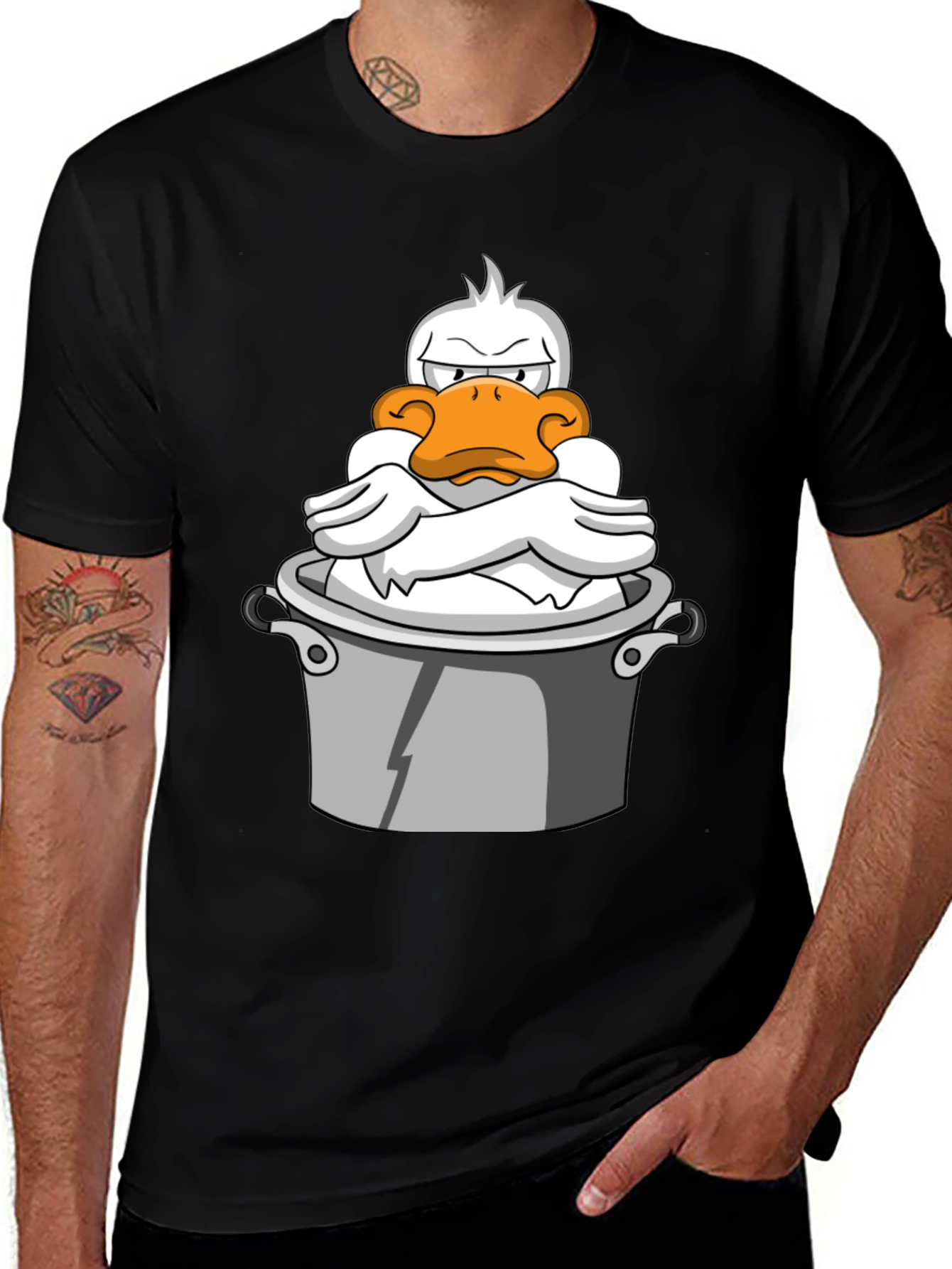 Variant 9 of Grumpy Duck in a Pot Graphic T-Shirt