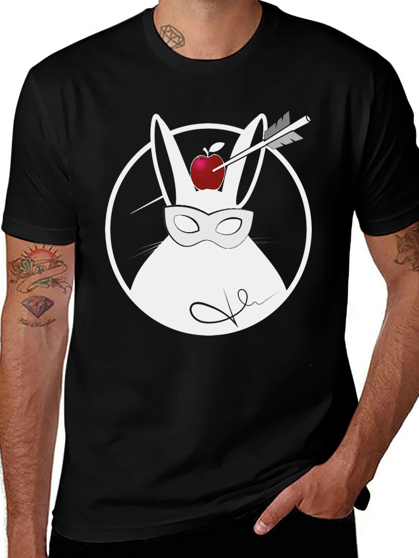 Black Rabbit Archer Graphic Tee - Black Cotton Shirt main image