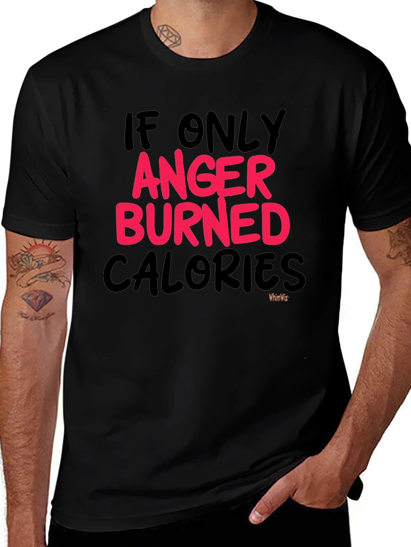 Variant 30 of Anger Burned Calories Graphic T-Shirt - Sarcastic Fitness Humor