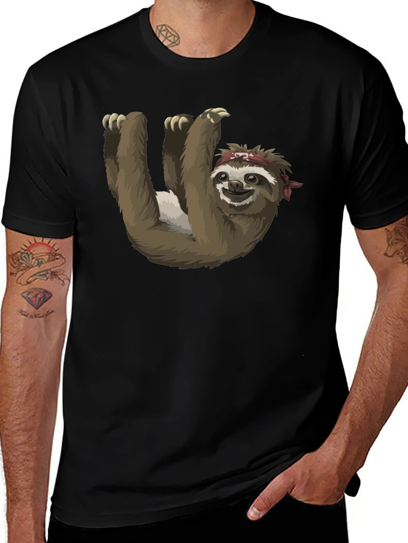 Variant 2 of Sloth Bandit Black T-Shirt