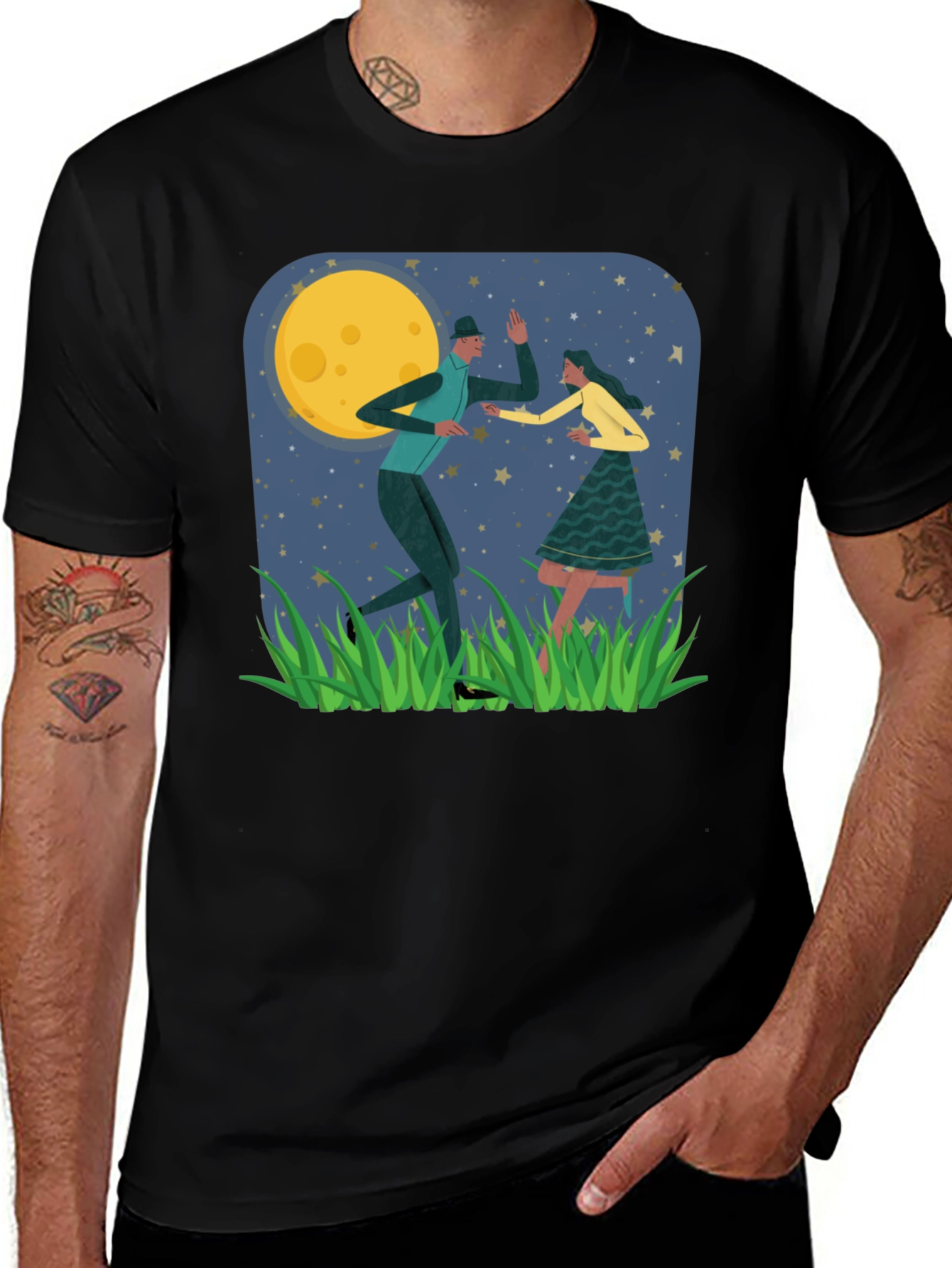 Variant 7 of Moonlit Dance Graphic Tee - Soft Cotton Blend