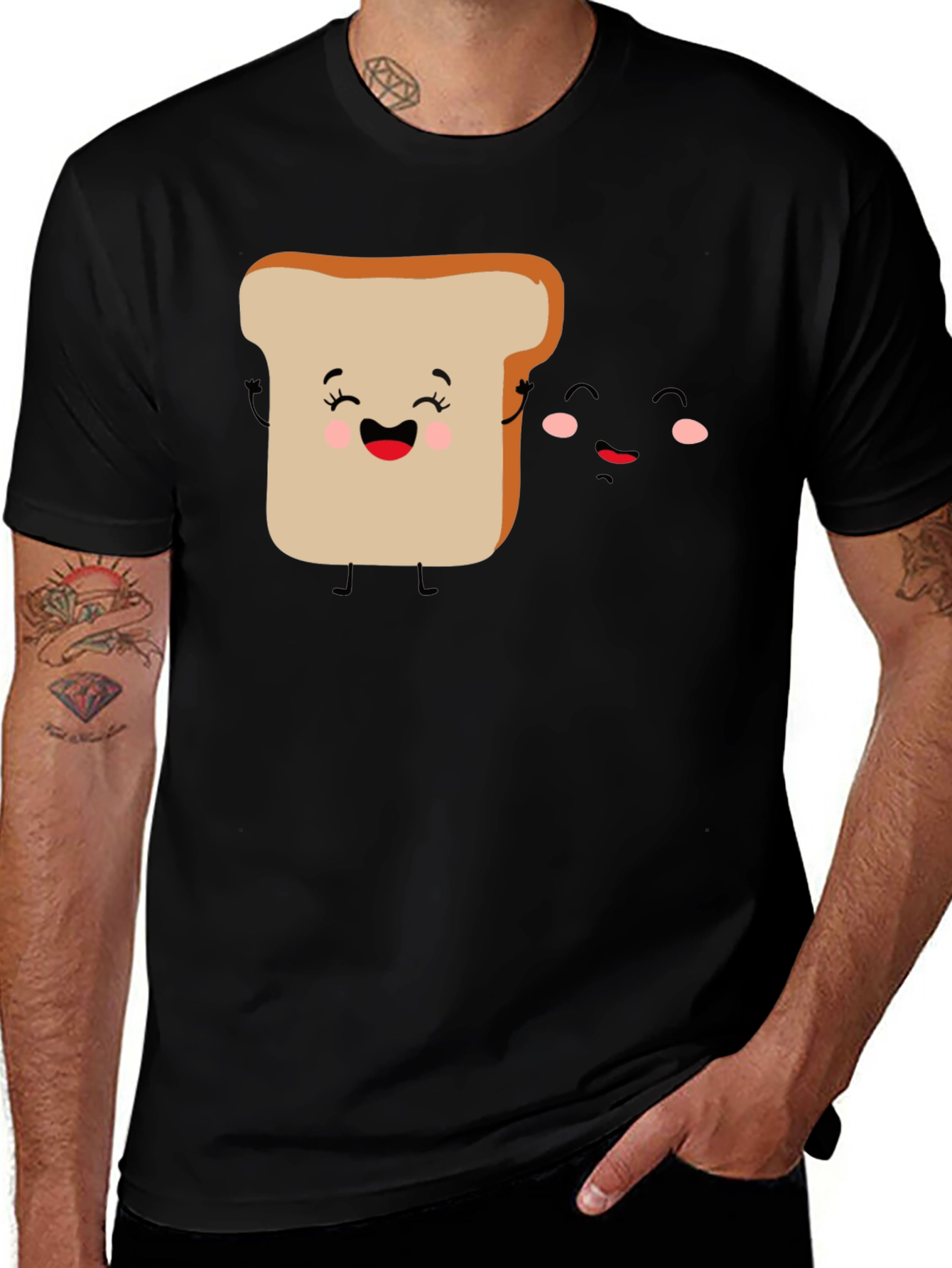 Variant 5 of Cute Toast & Jam Cartoon Graphic T-Shirt