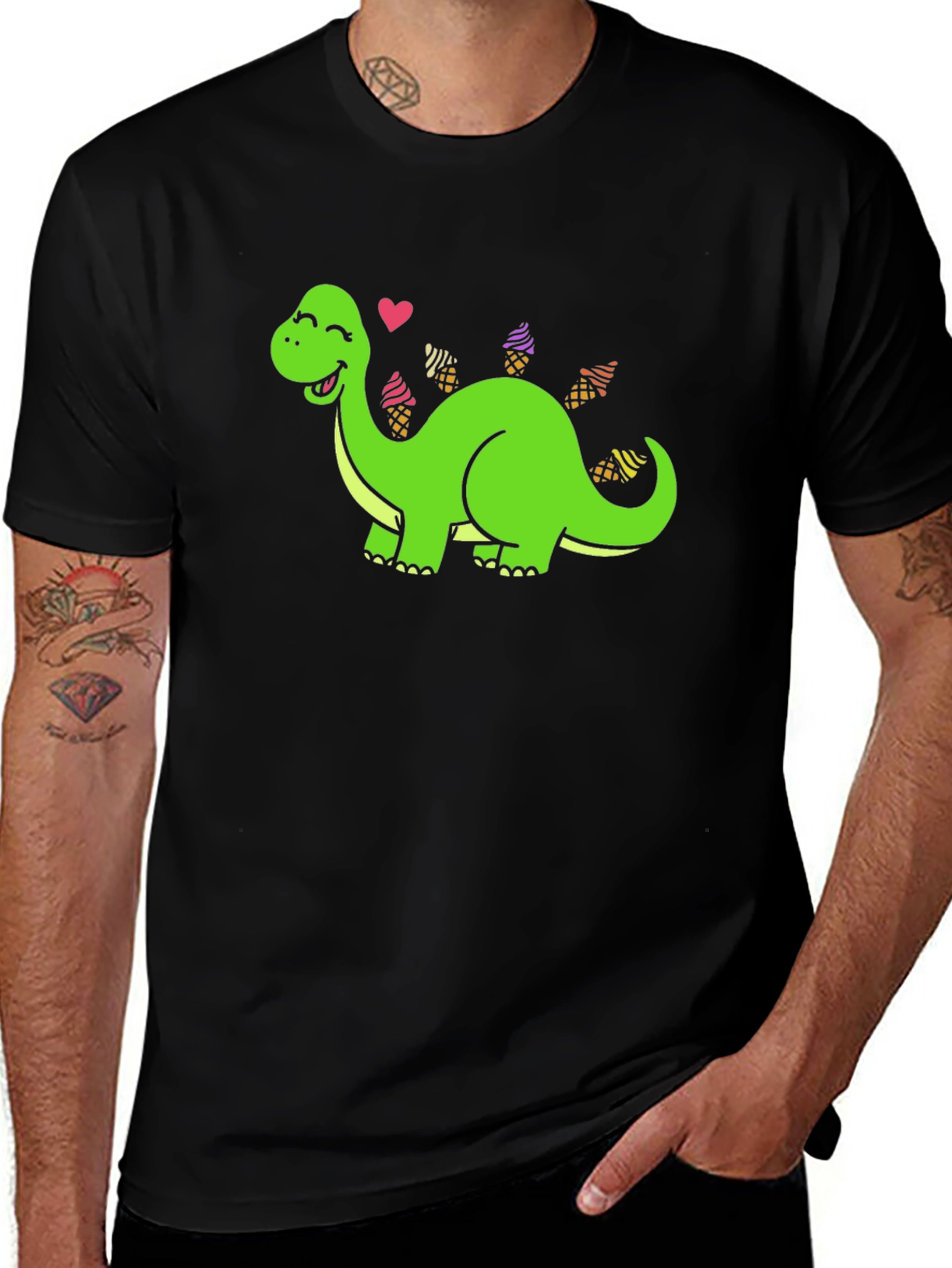 Variant 8 of Dino Ice Cream T-Shirt - Cute Cartoon Graphic Tee