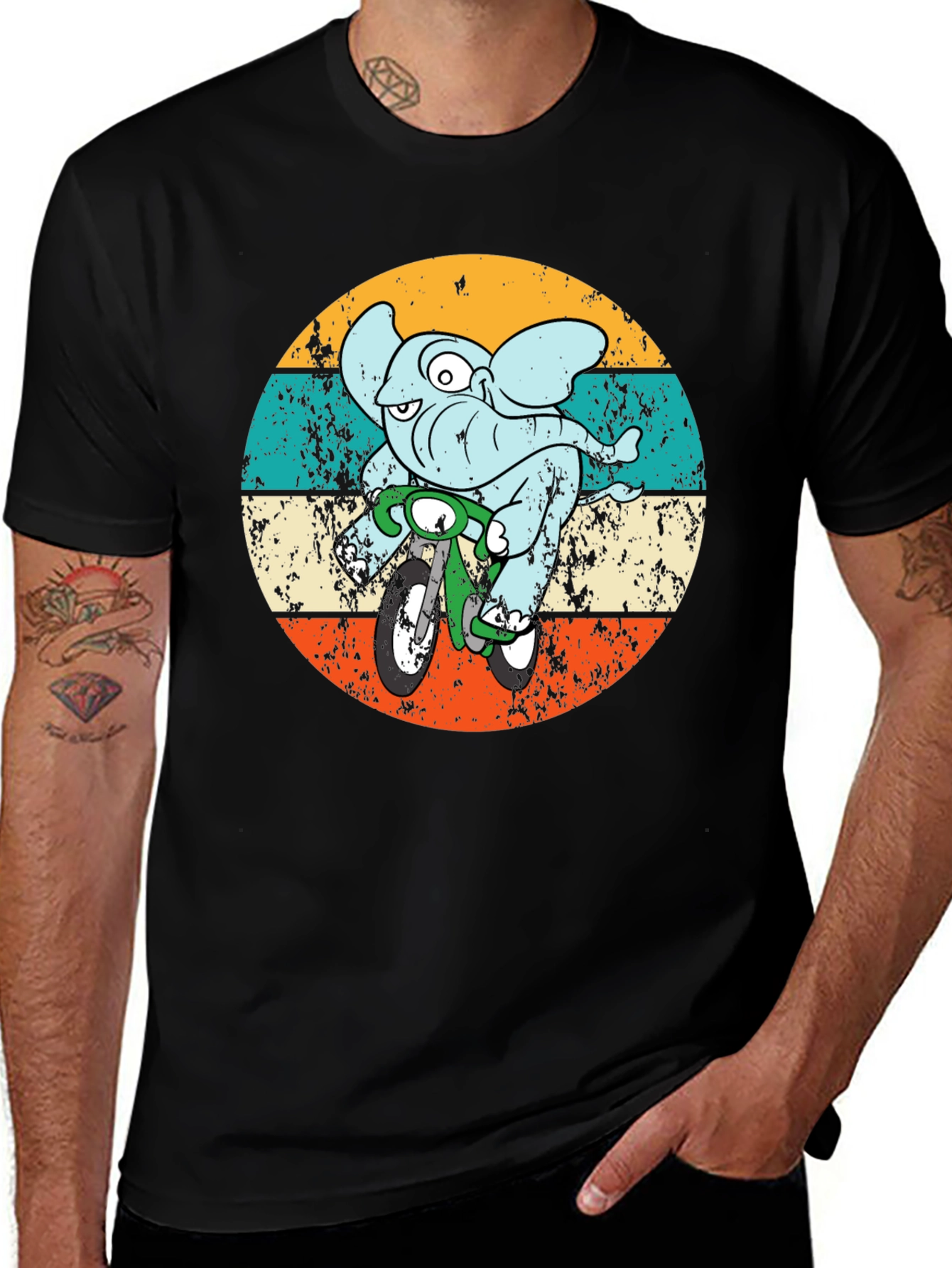 Variant 17 of Elephant on Bike Graphic T-Shirt
