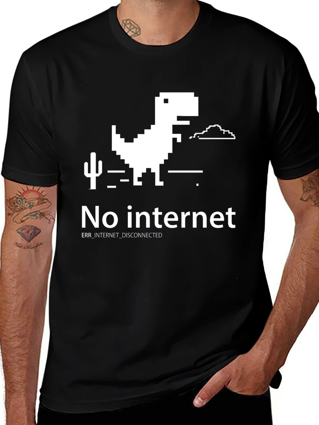 Variant 24 of No Internet T-Rex Black T-Shirt