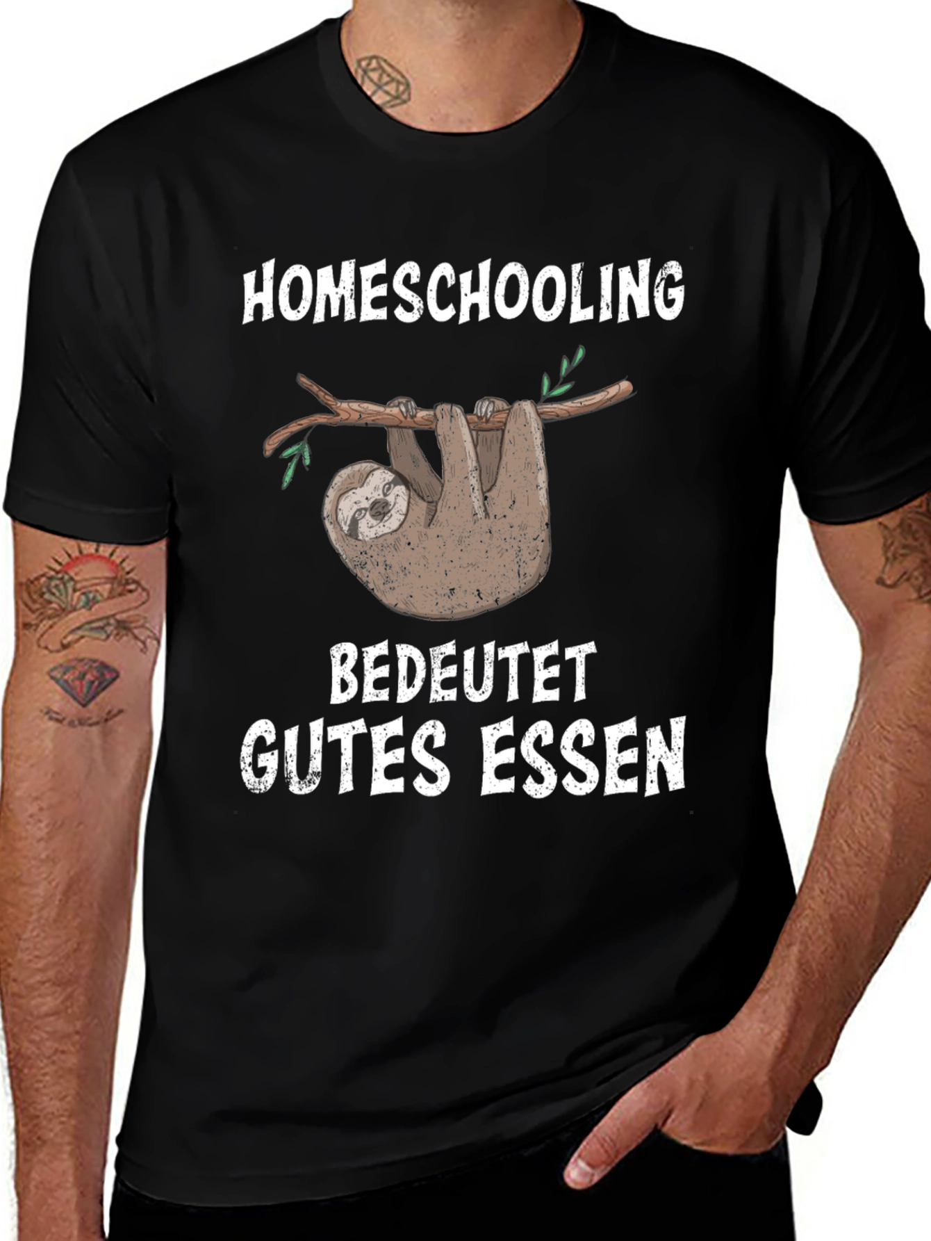 Variant 18 of Homeschooling Good Food Sloth Graphic T-Shirt