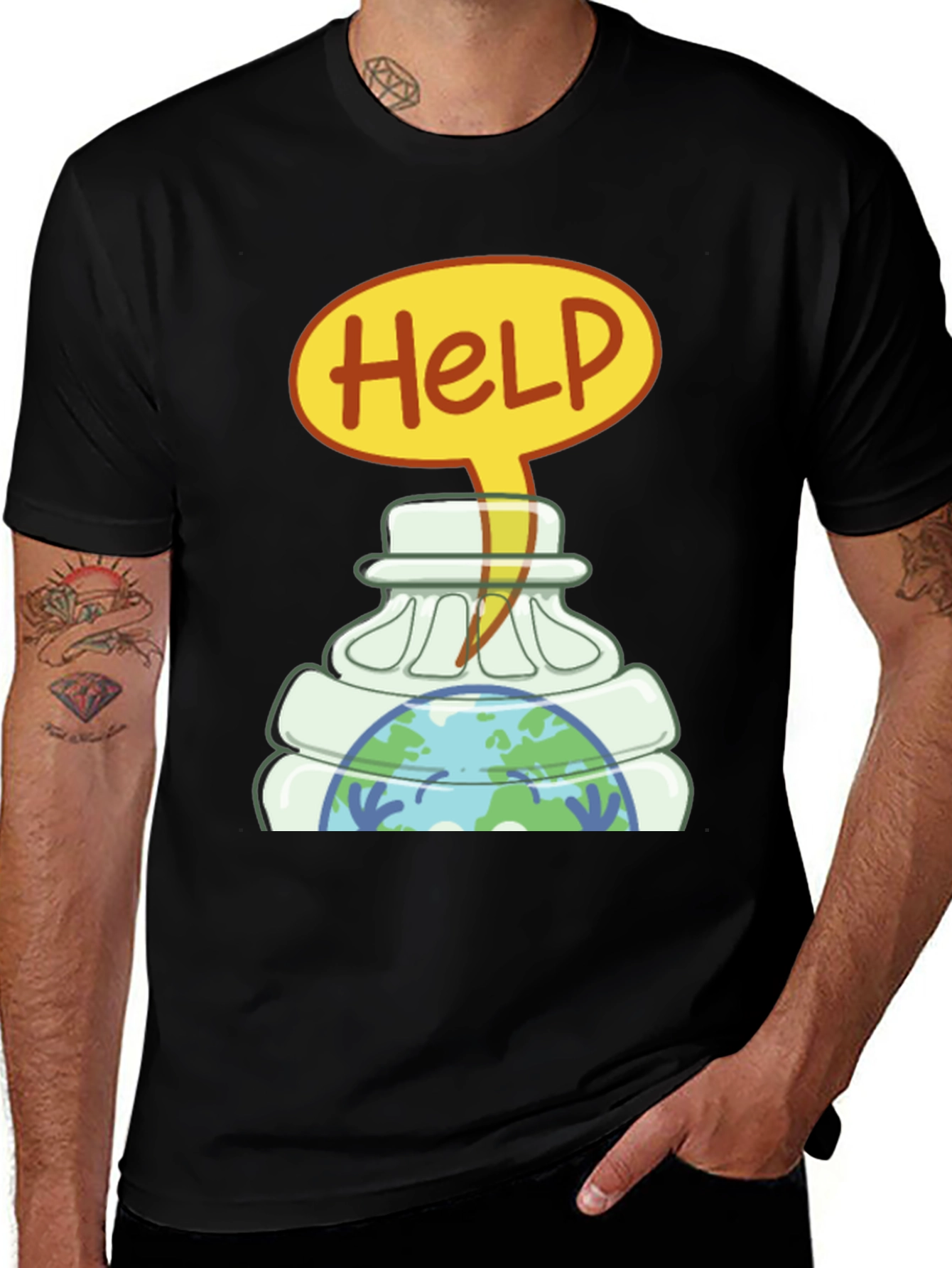 Black Earth SOS T-Shirt - Save the Planet Tee main image