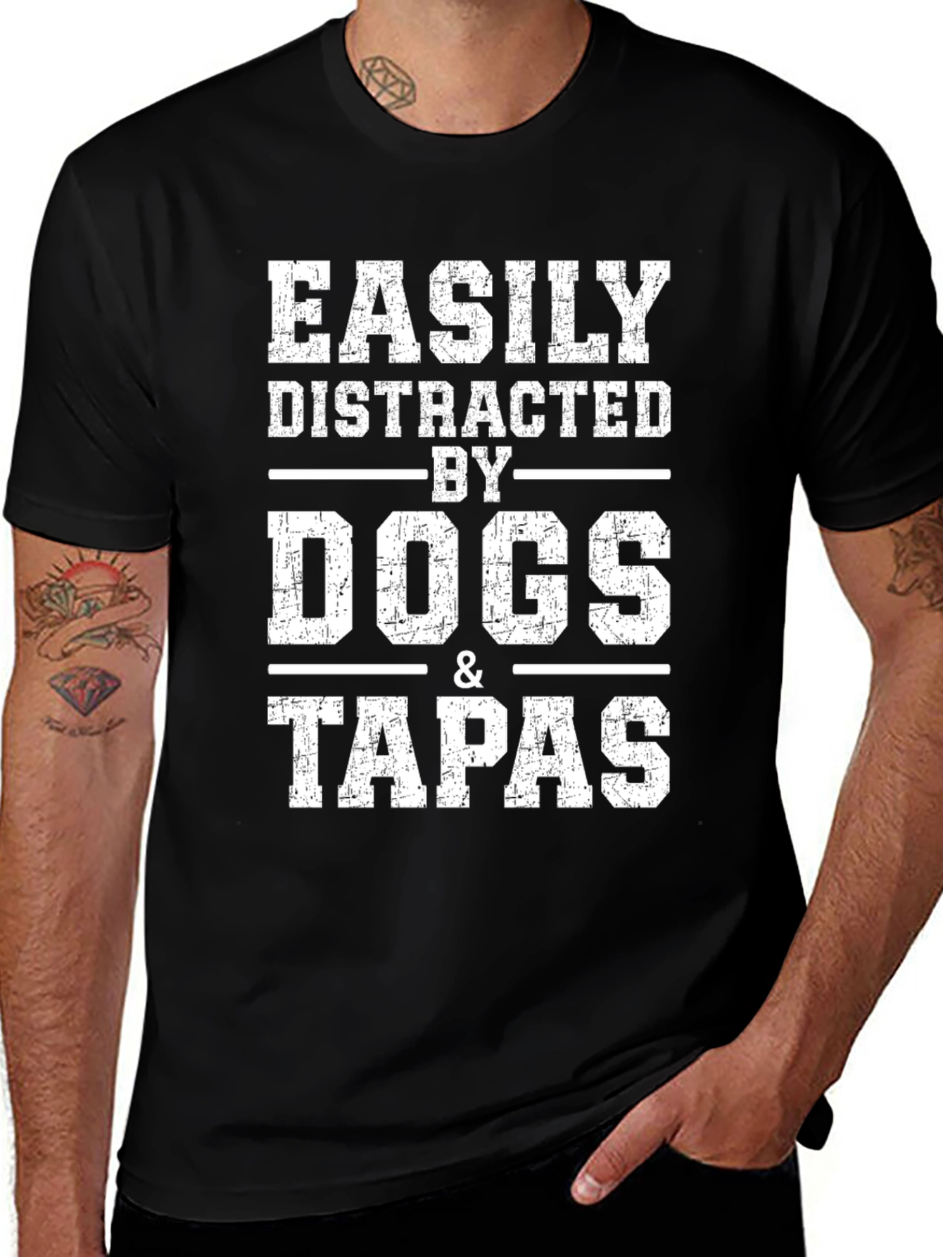 Variant 16 of Easily Distracted By Dogs and Tapas T-Shirt