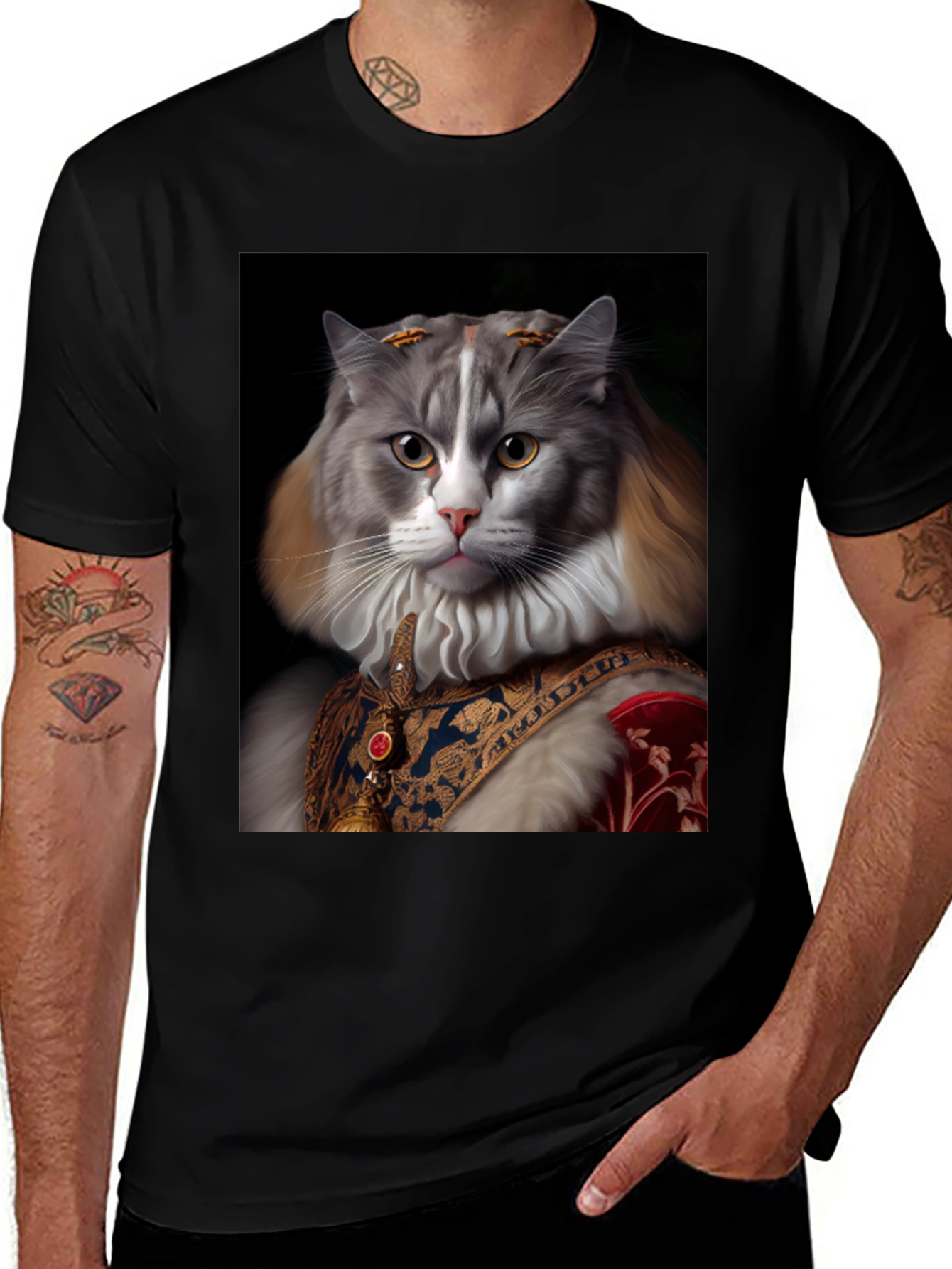 Regal Cat Portrait T-Shirt