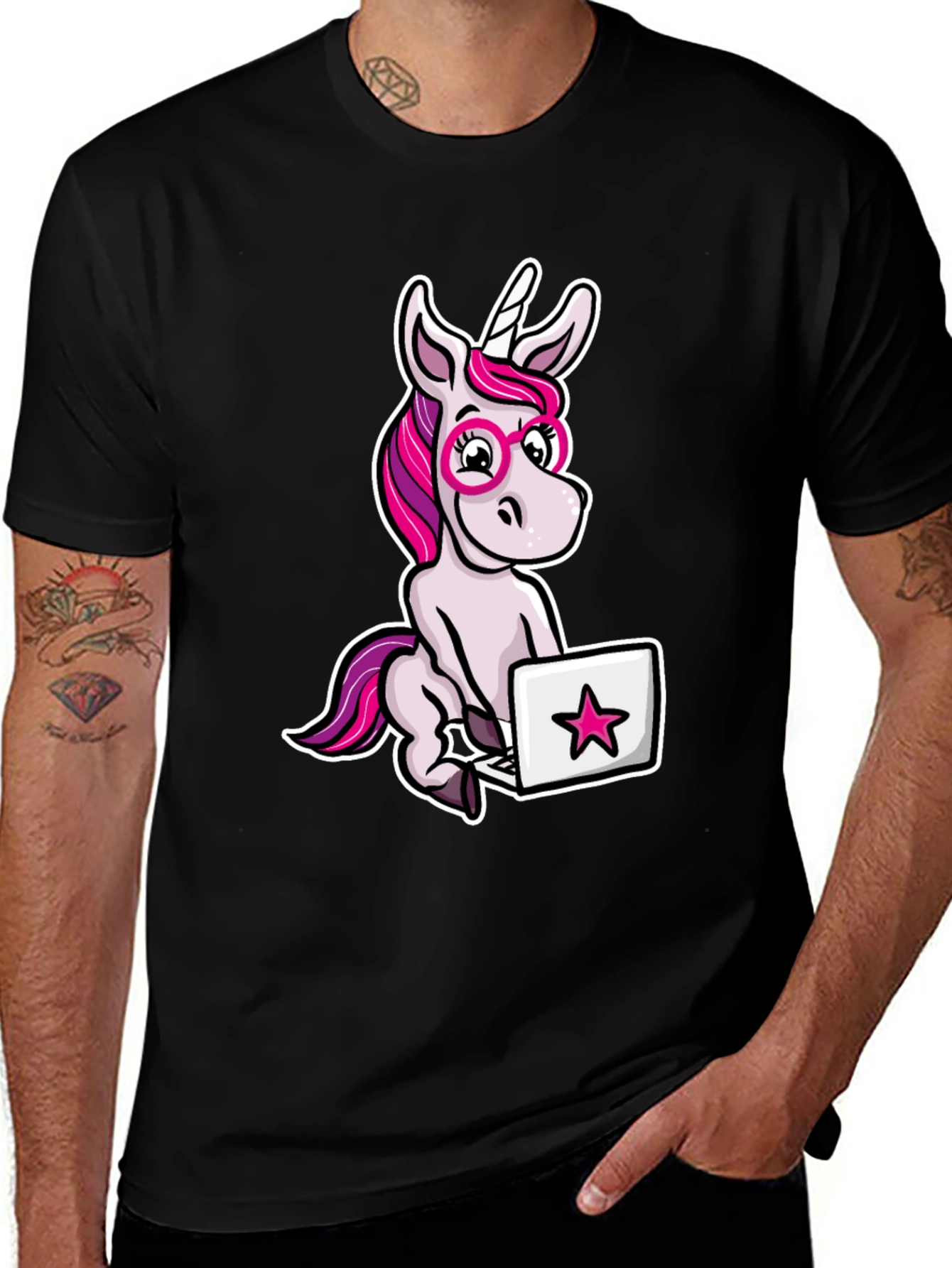 Unicorn Programmer T-Shirt - Cute Cartoon Tee