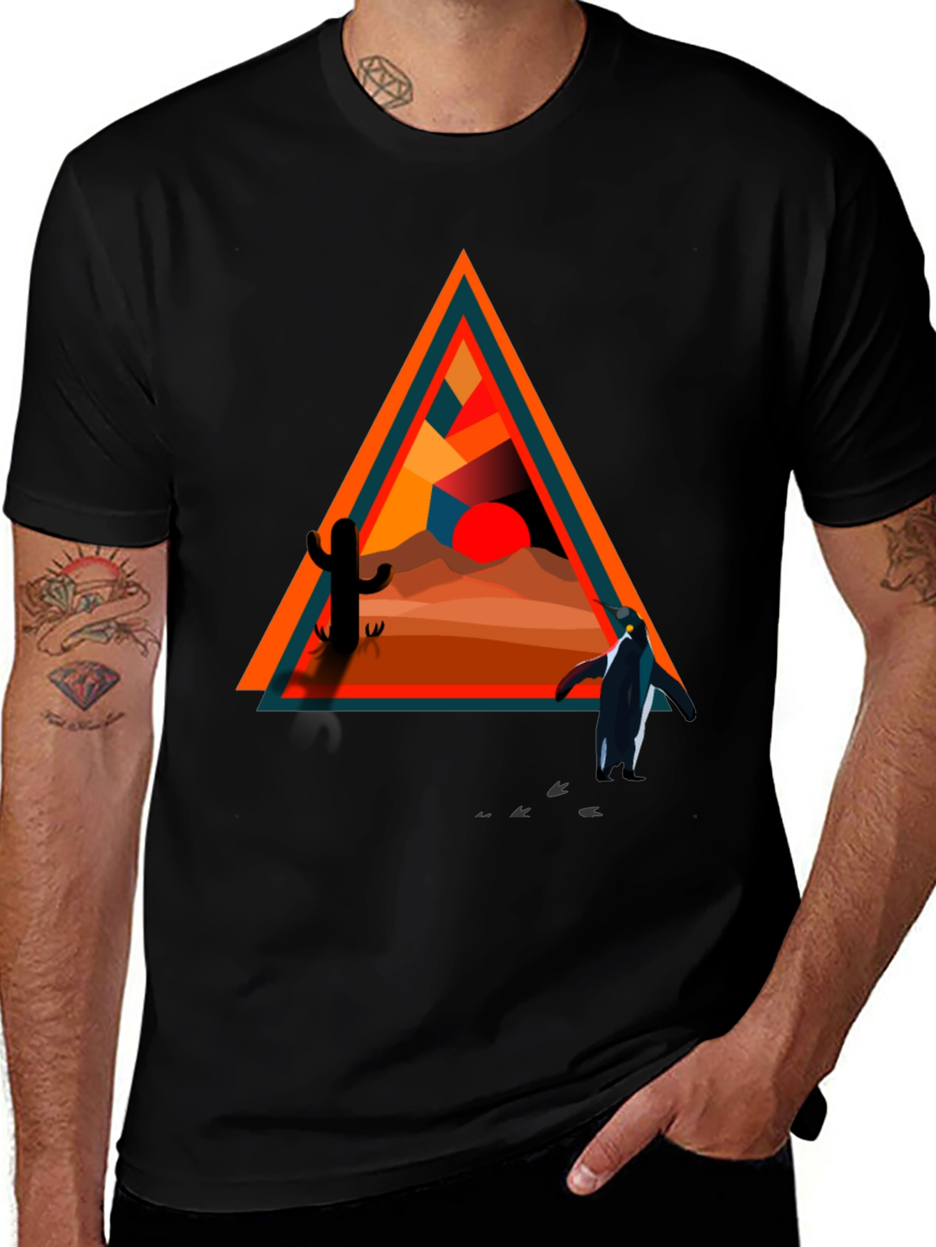 Variant 17 of Penguin Desert Triangle Graphic Tee