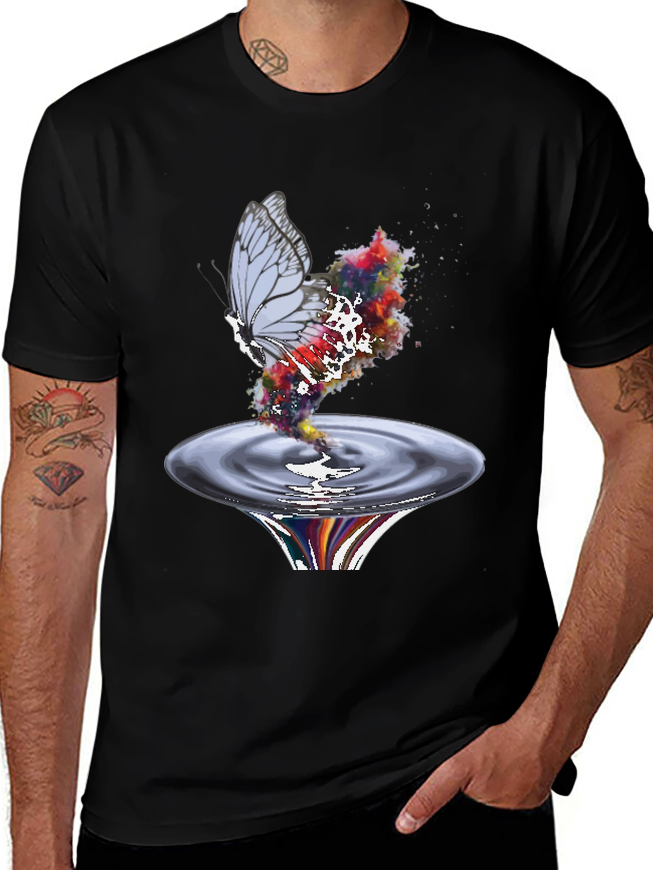 Variant 2 of Butterfly Ripple T-Shirt - Colorful Graphic Tee