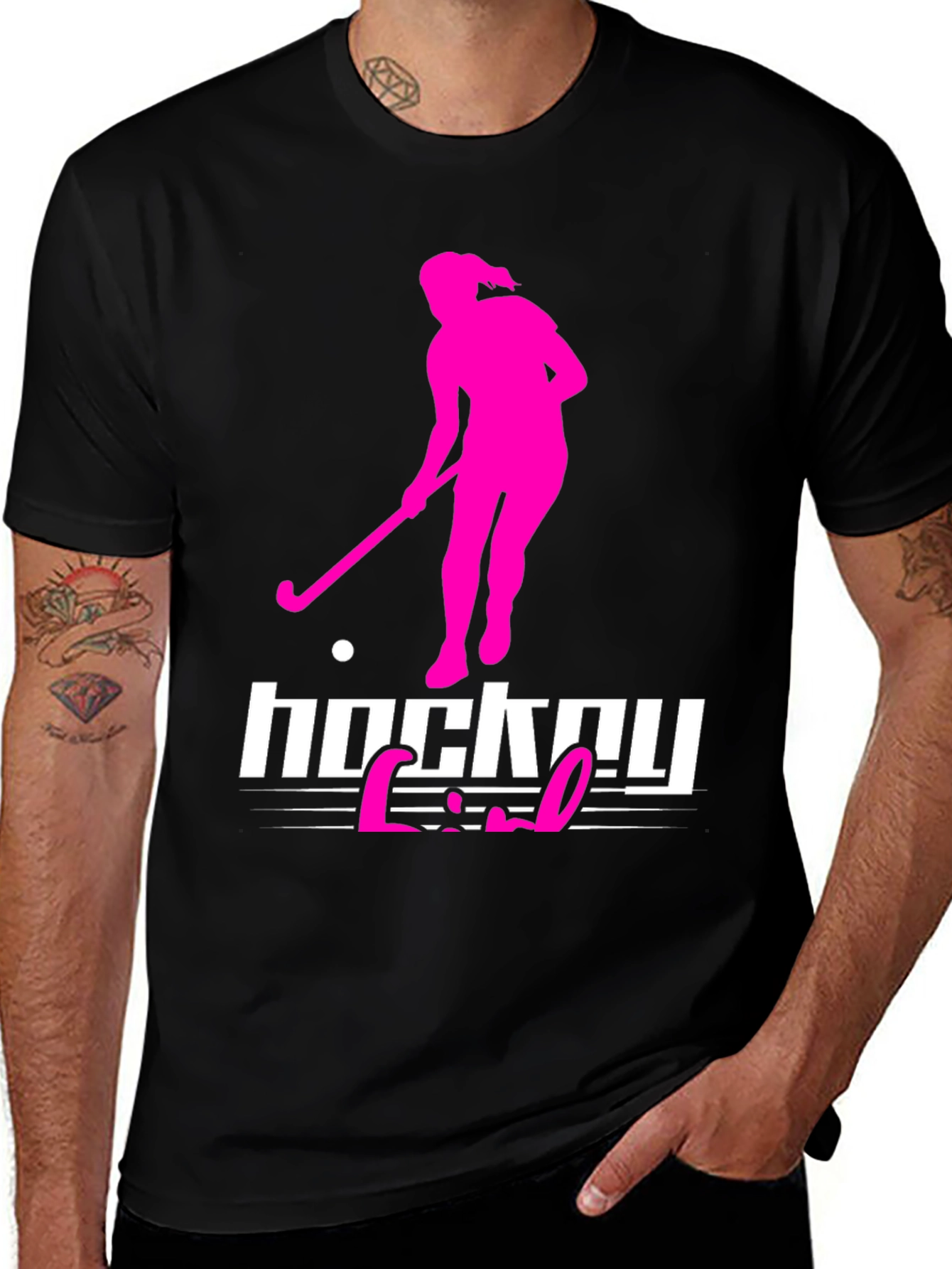 Variant 18 of Hockey Girl Graphic T-Shirt - Sporty and Stylish!
