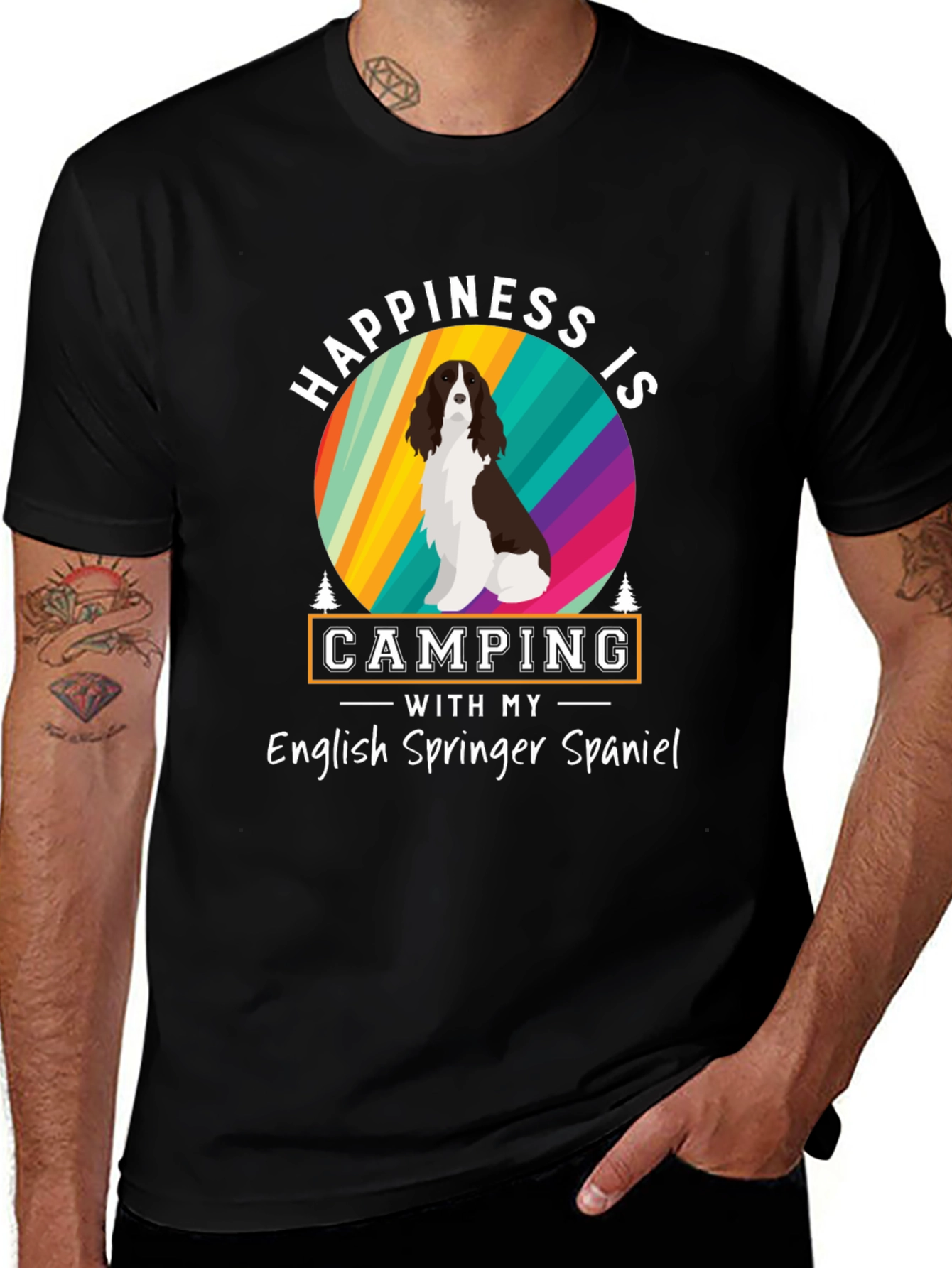 Happiness Is Camping With My Springer Spaniel T-Shirt