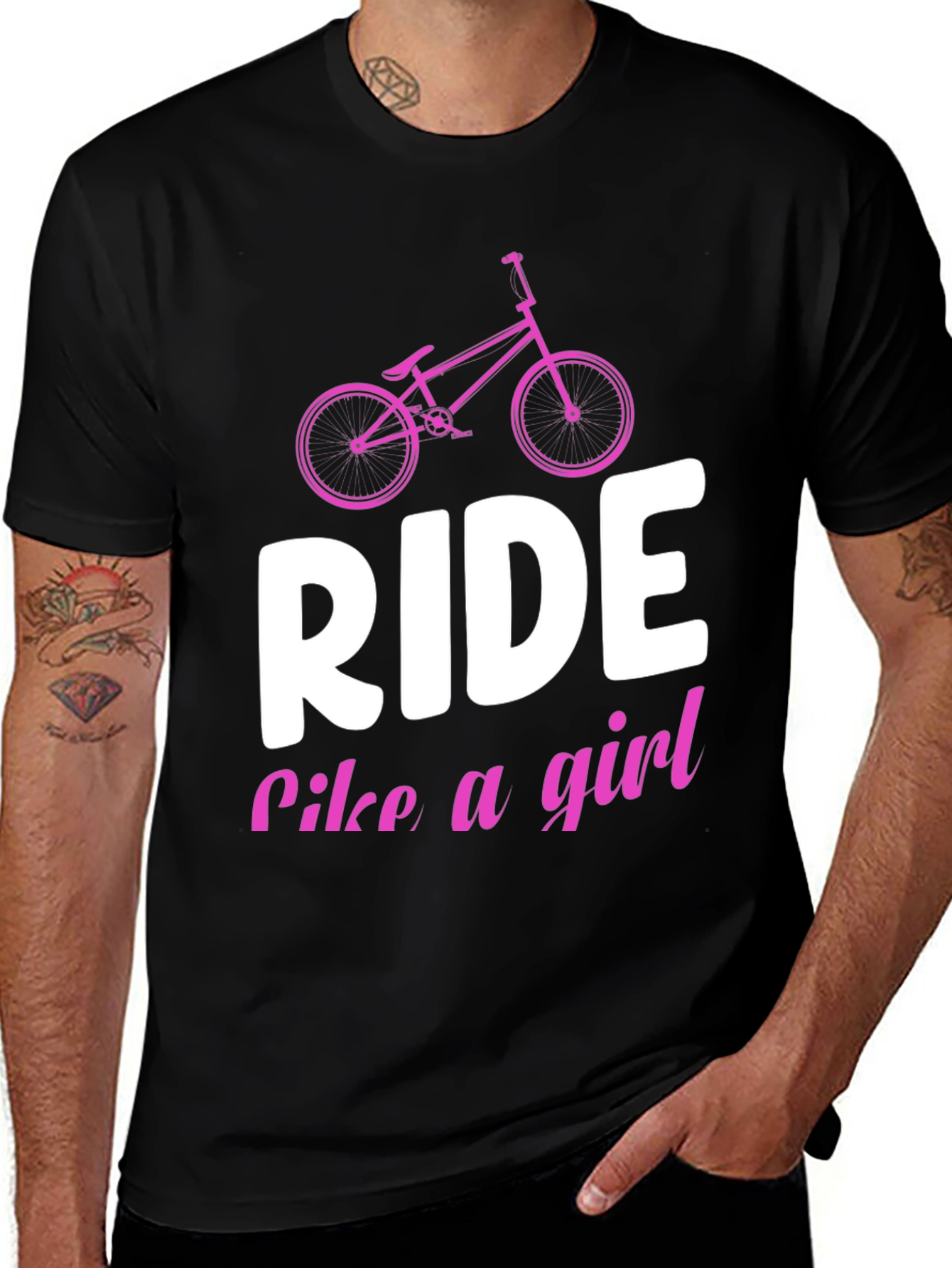 Variant 16 of Ride Like a Girl Black T-Shirt
