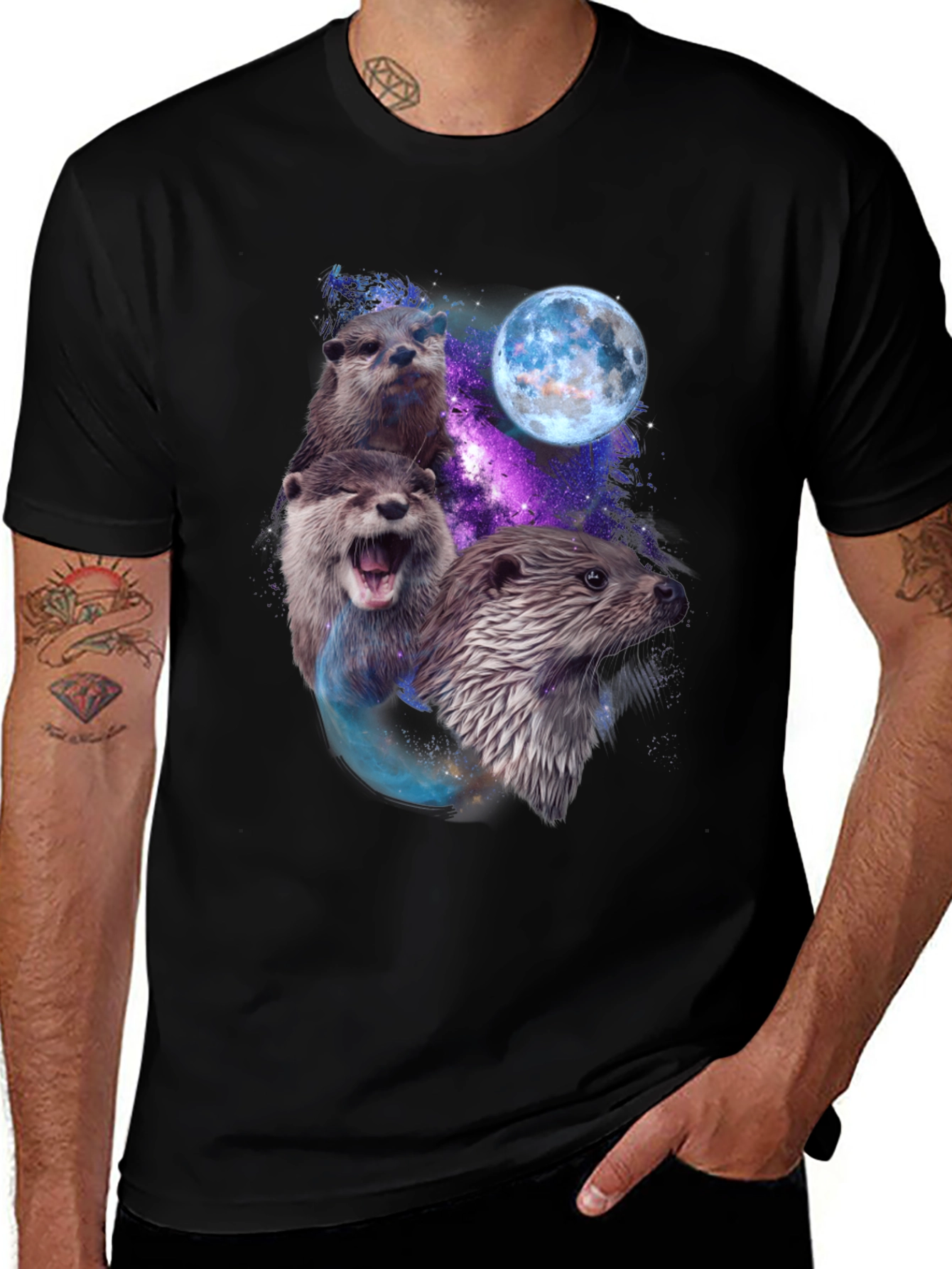Variant 2 of Otter Galaxy Graphic T-Shirt