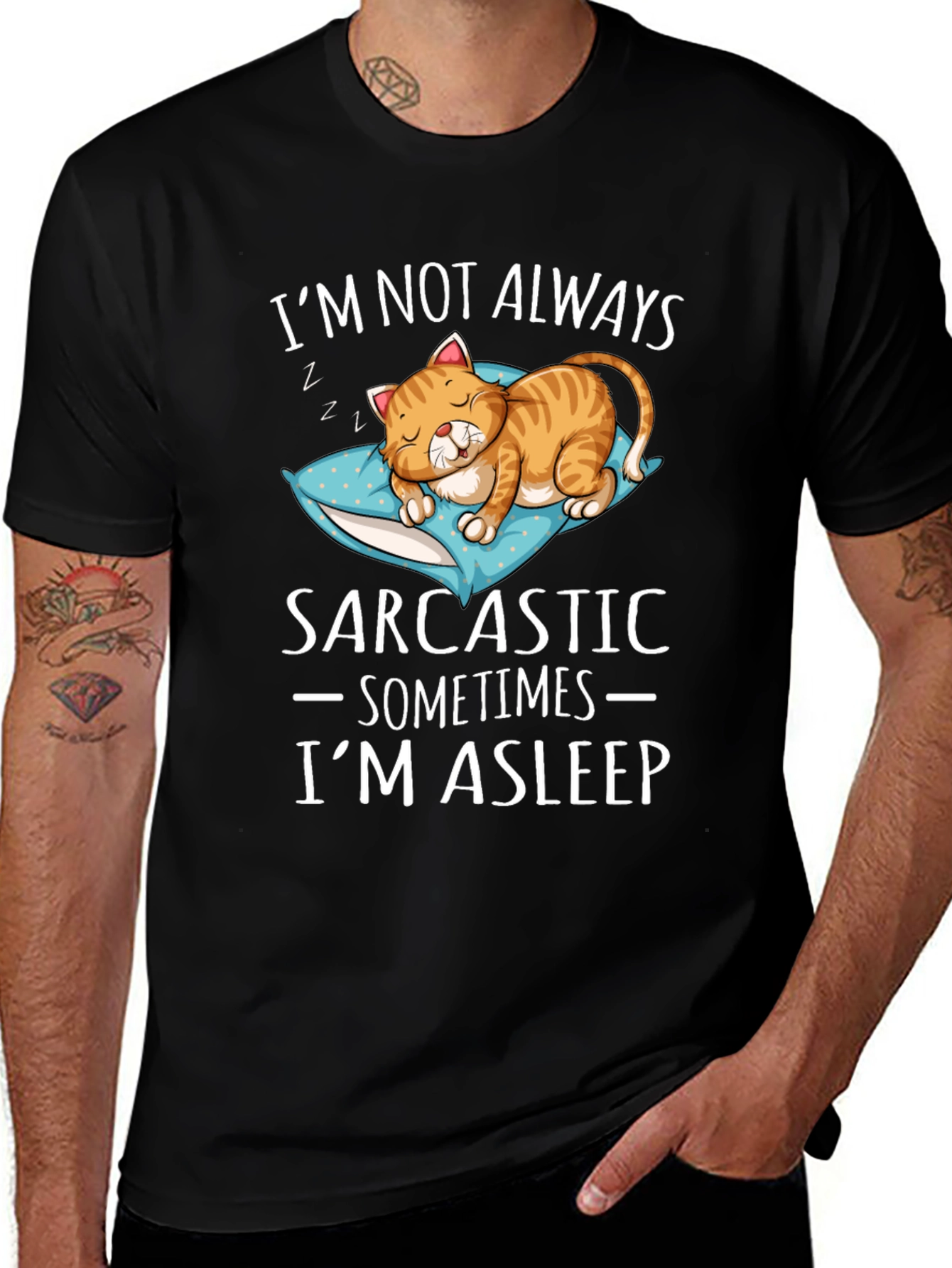 Variant 16 of Sarcastic Cat Nap T-Shirt - Funny Graphic Tee