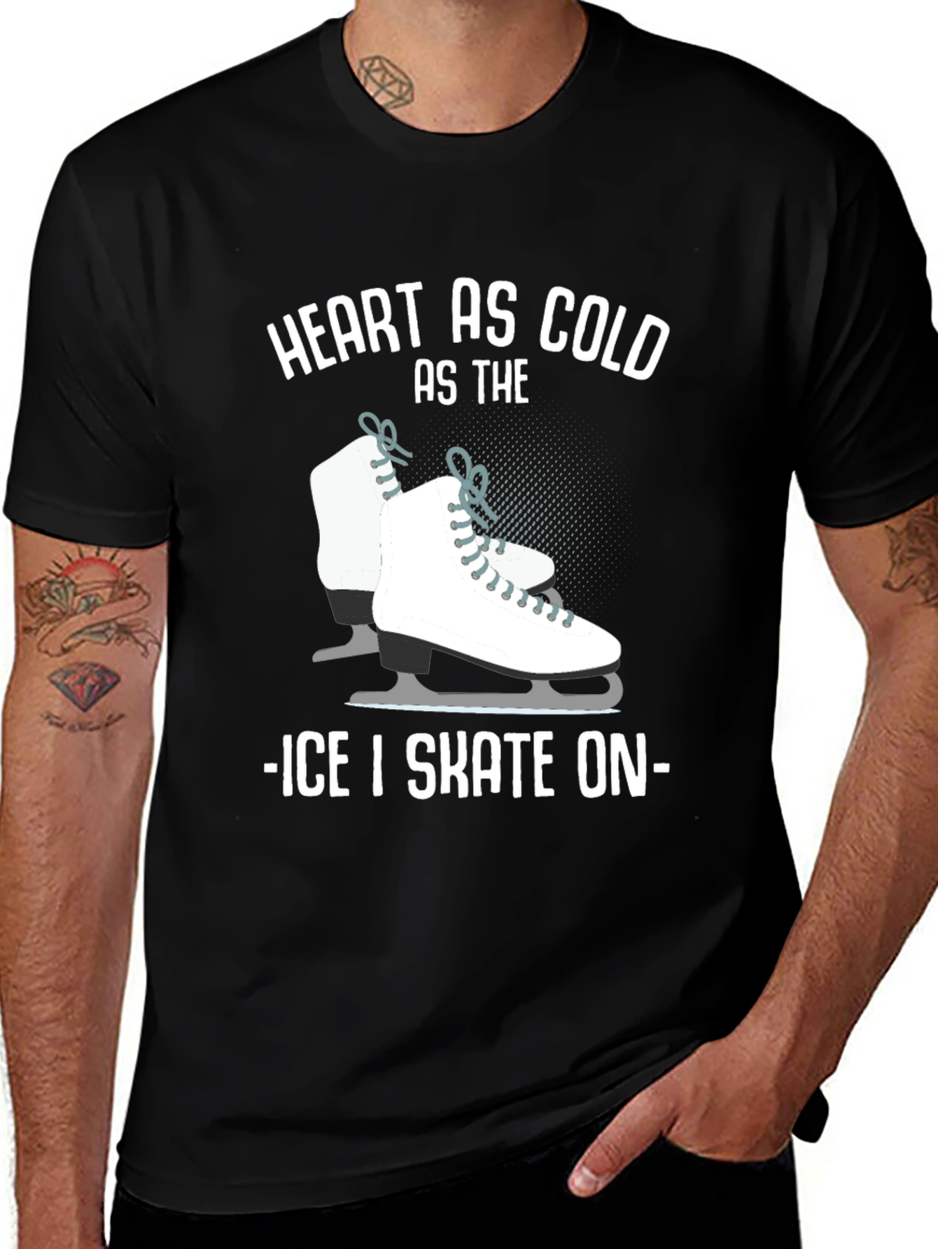 Variant 14 of Heart As Cold As The Ice I Skate On Black T-Shirt