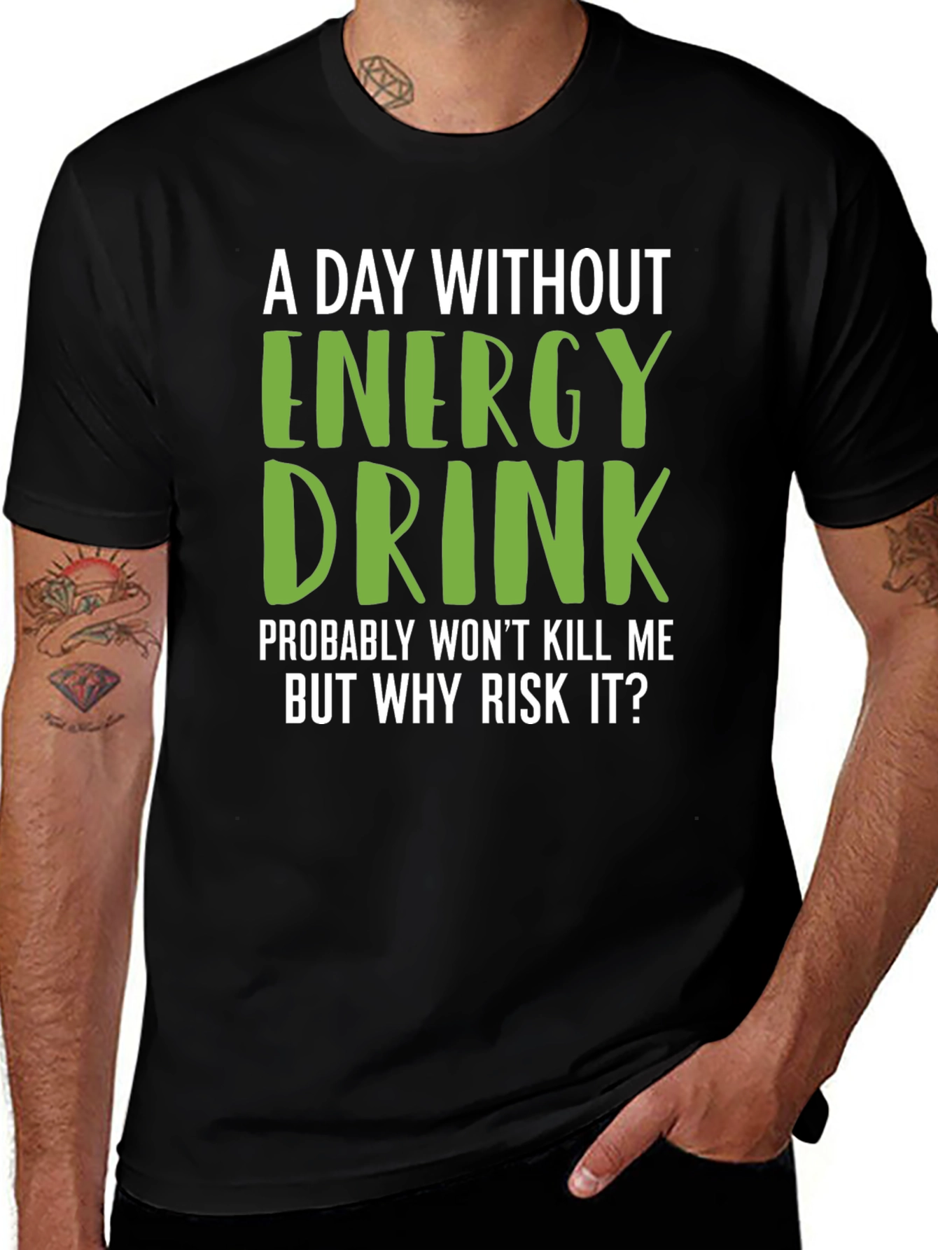 Variant 3 of Funny Energy Drink T-Shirt - Why Risk It?