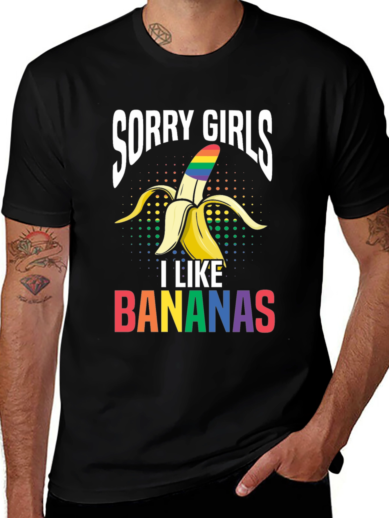 Variant 10 of Sorry Girls I Like Bananas Rainbow Pride Graphic Tee