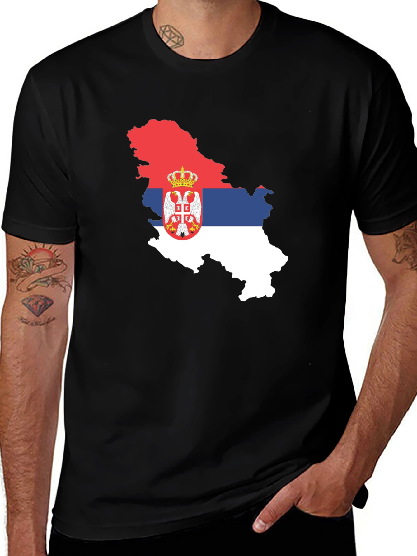 Serbia Flag Map T-Shirt