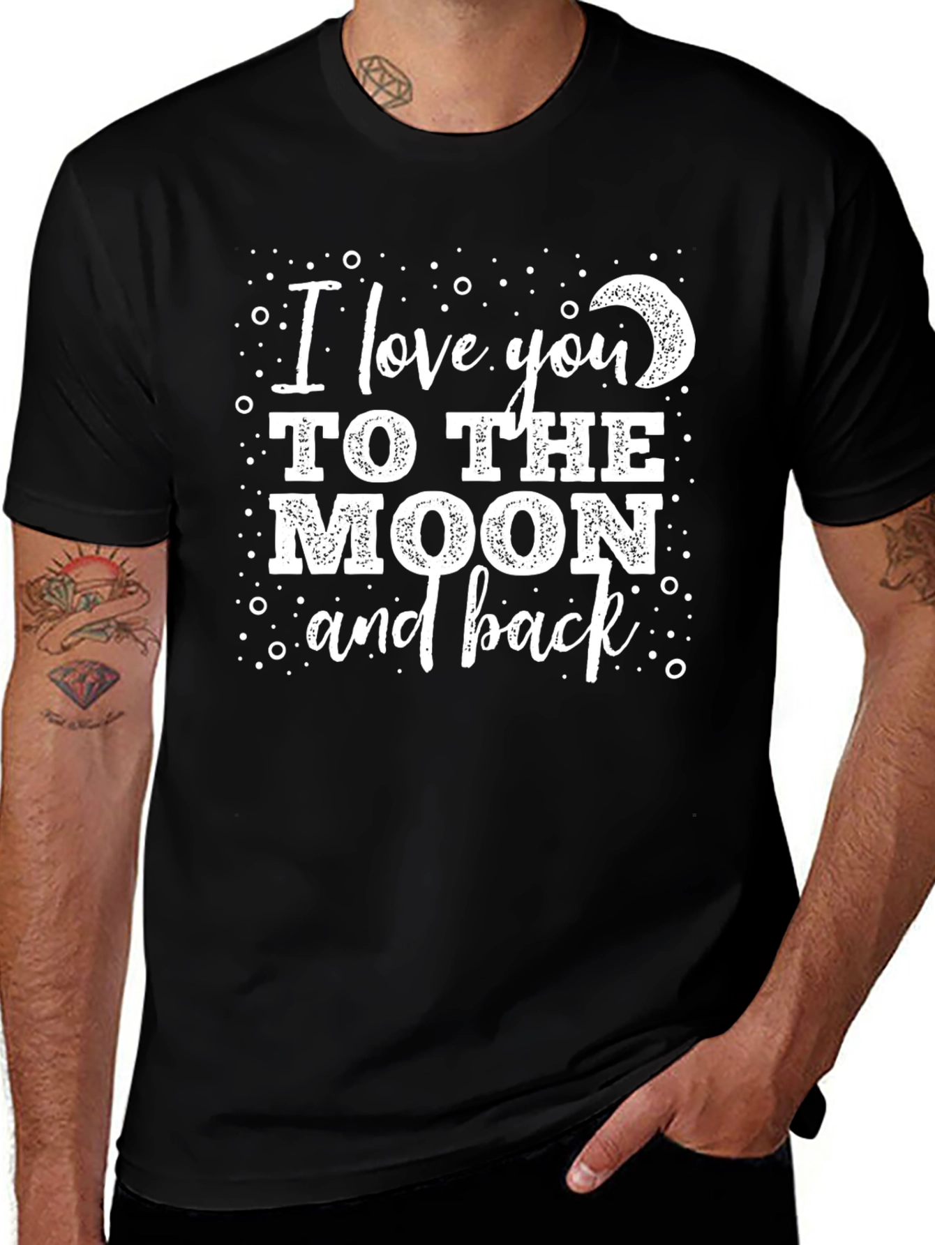 Variant 21 of I Love You to the Moon and Back Black T-Shirt