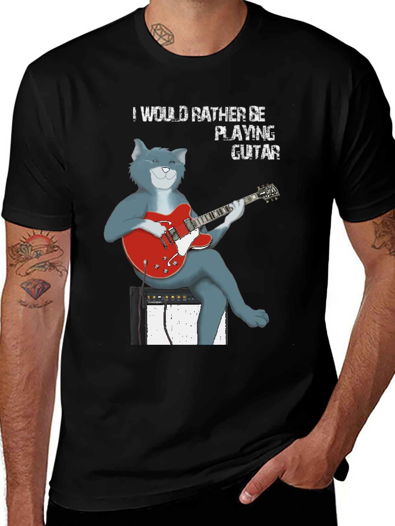 Variant 18 of Funny Cat Guitarist T-Shirt