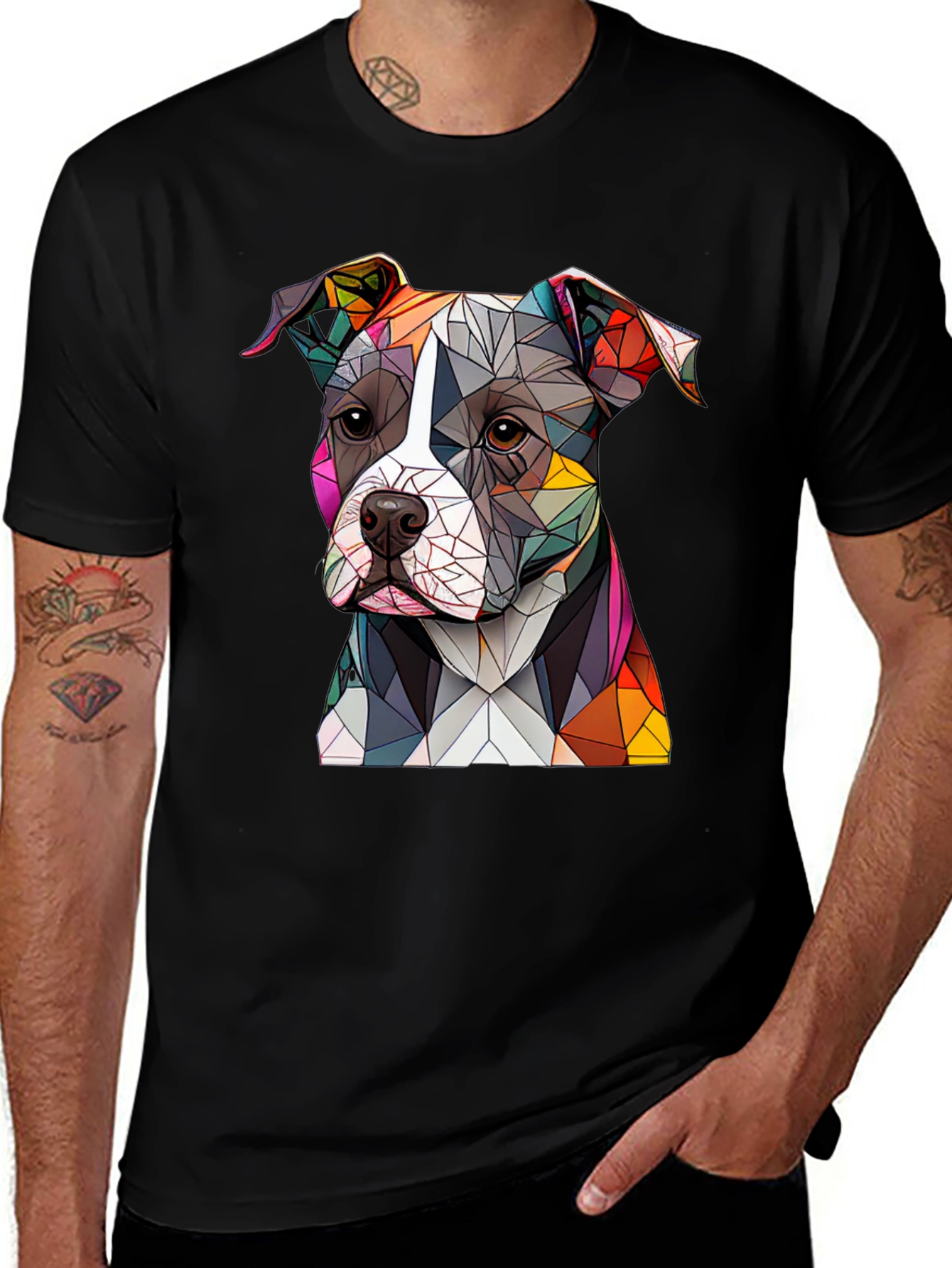 Variant 15 of Abstract Pitbull Dog Graphic Tee
