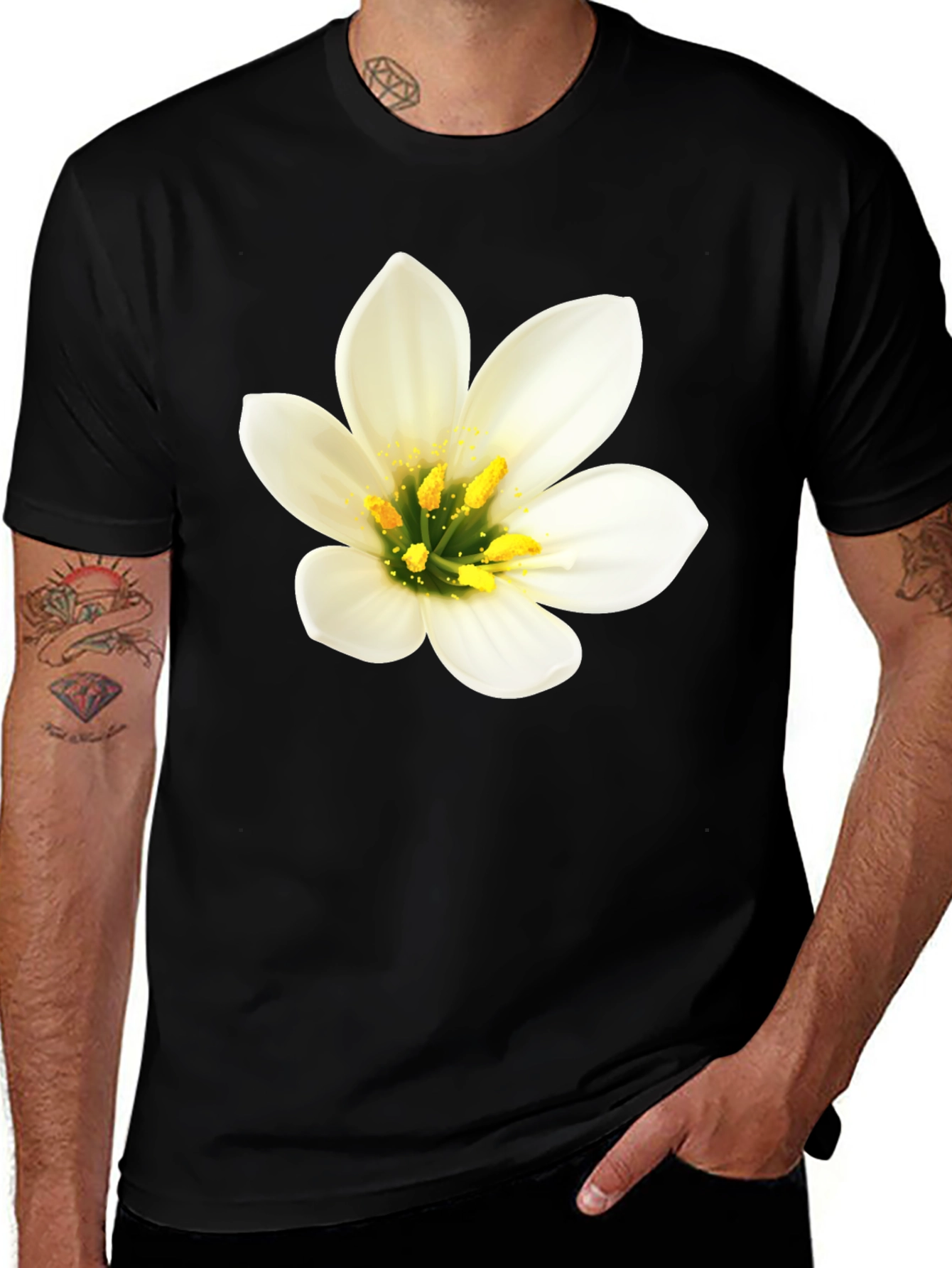 Variant 23 of Floral Graphic Black T-Shirt