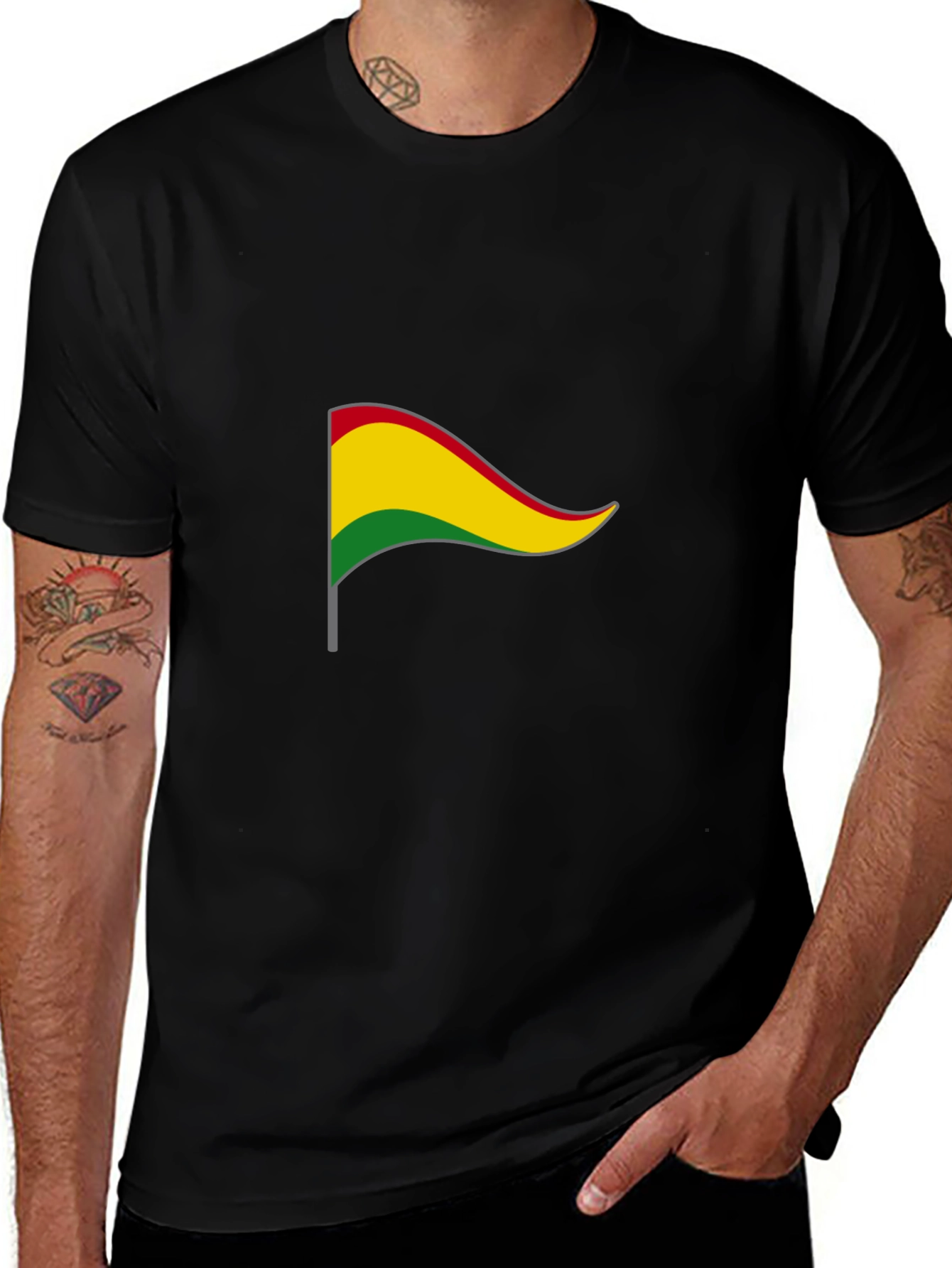 Variant 18 of Bolivia Flag Graphic Tee - Black Unisex T-Shirt