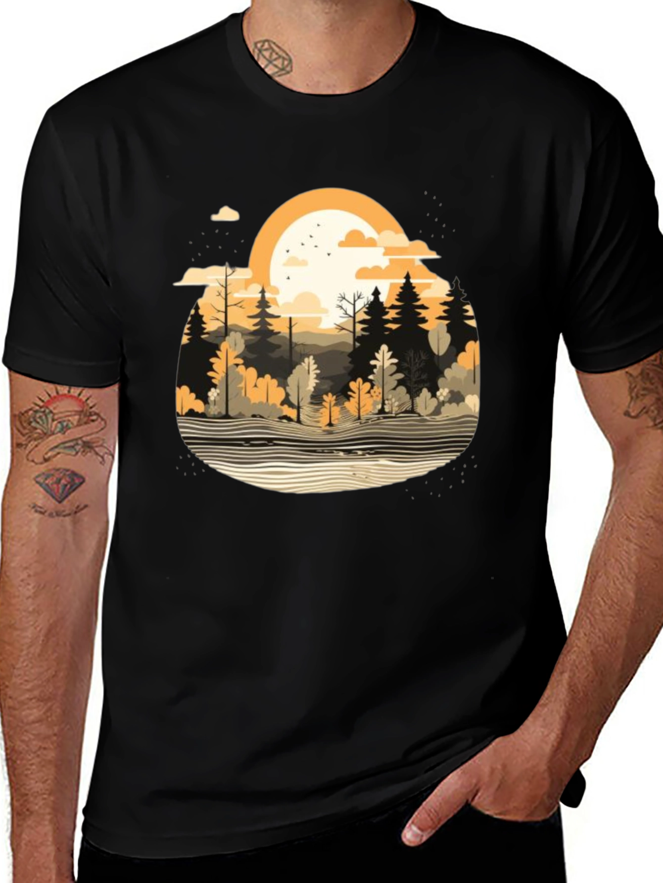 Variant 29 of Nature Scene Black T-Shirt