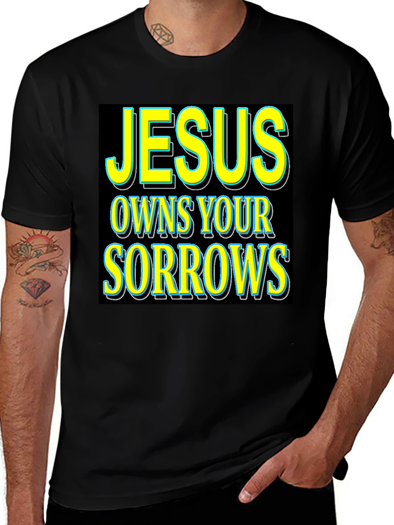 Jesus Owns Your Sorrows Black T-Shirt
