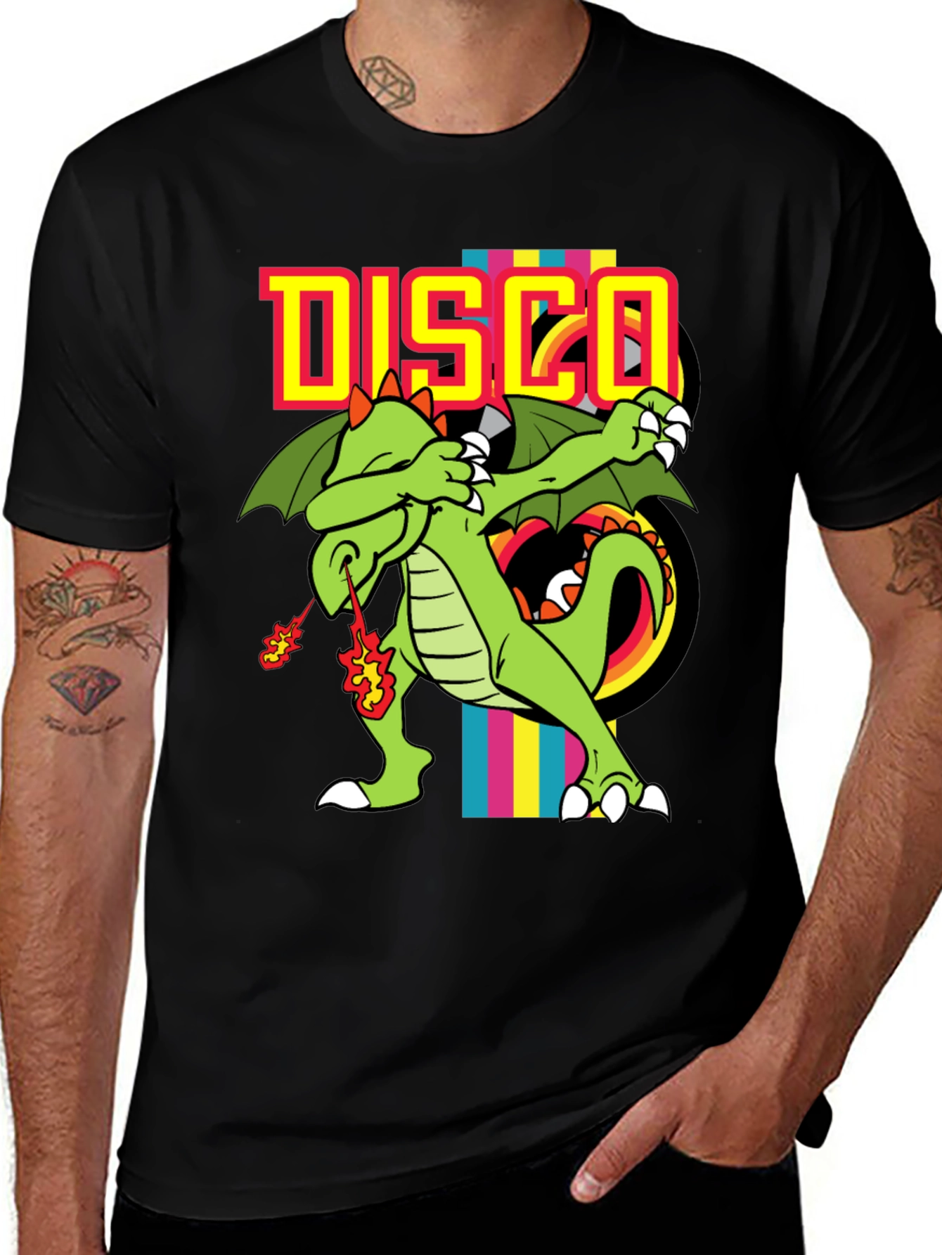Variant 22 of Disco Dragon Graphic T-Shirt