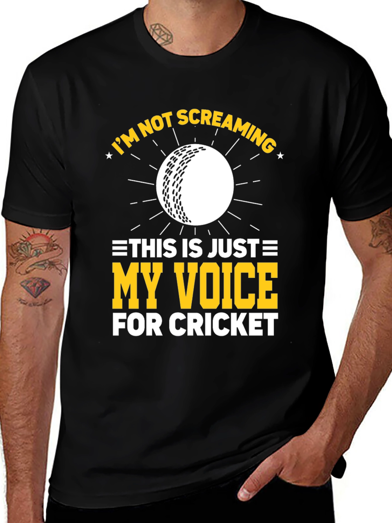 Variant 5 of Cricket Fan T-Shirt - "I'm Not Screaming"