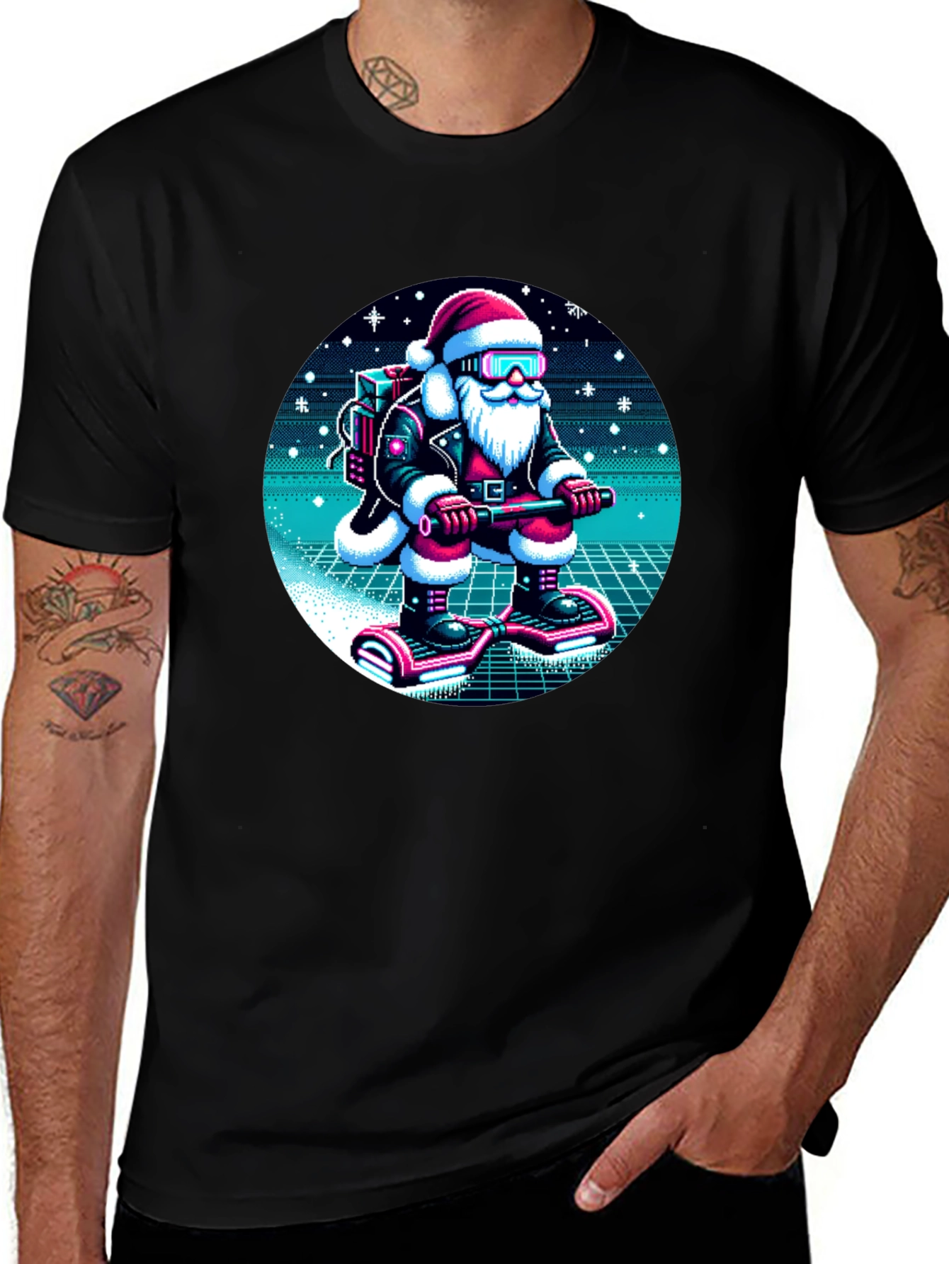 Retro Santa T-Shirt - Holiday Style