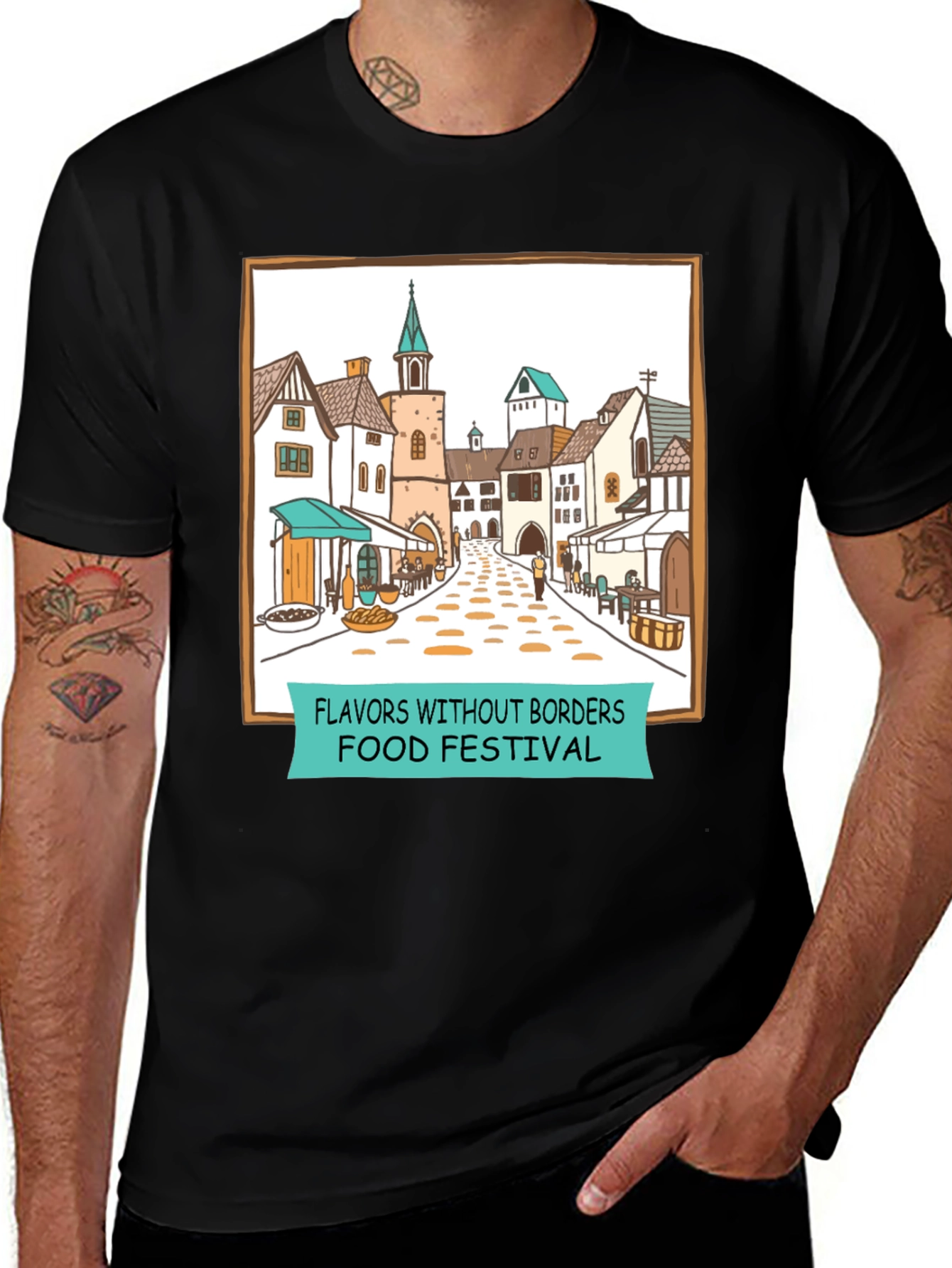 Variant 25 of Flavors Without Borders Food Festival T-Shirt